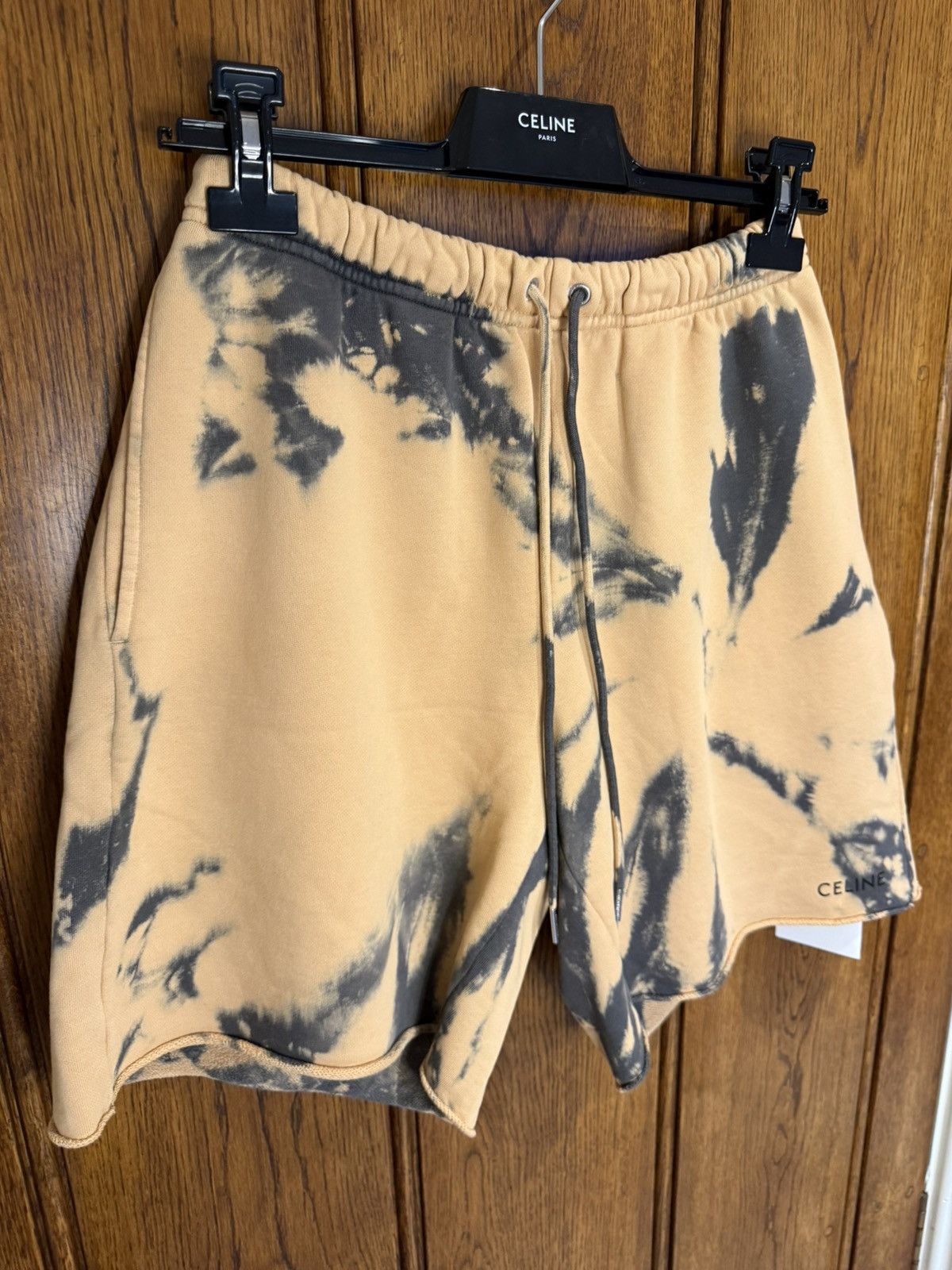 Celine $850 SS23 Celine tie dye shorts black logo Hedi Slimane S Size US 32 / EU 48 - 1 Thumbnail