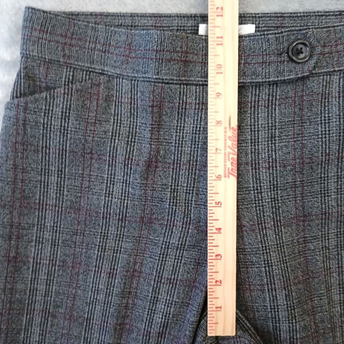 Vintage Dressbarn Dress Pants Womens Size 8 Gray Purple Plaid Pockets 29x30 High Rise Size 30" / US 8 / IT 44 - 4 Thumbnail