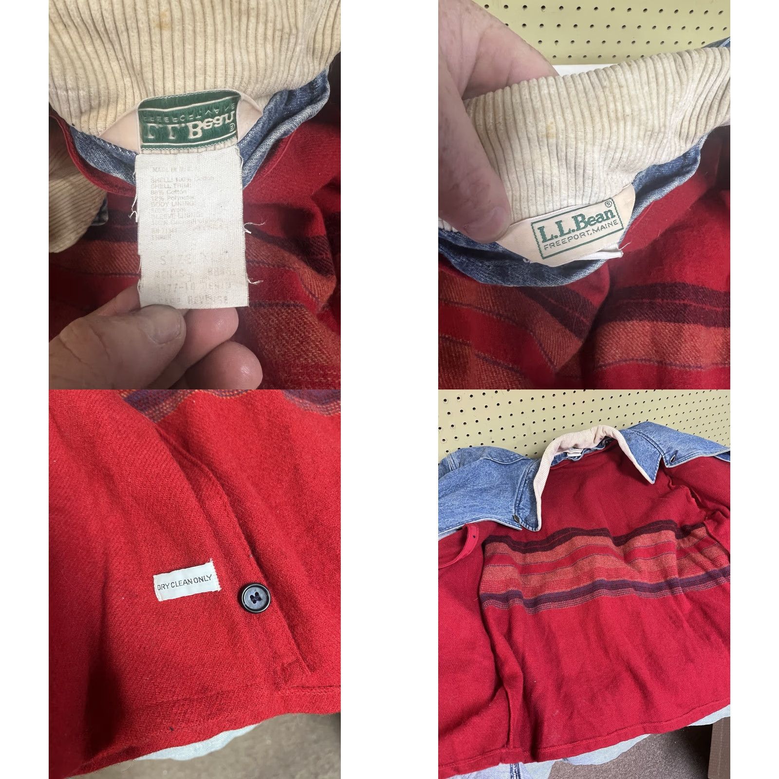 Vintage VINTAGE L.L. Bean Jacket Denim Chore Barn Coat Wool Lined 5 Front Pockets XL Men Blue Size US 36 / EU 52 - 8 Thumbnail
