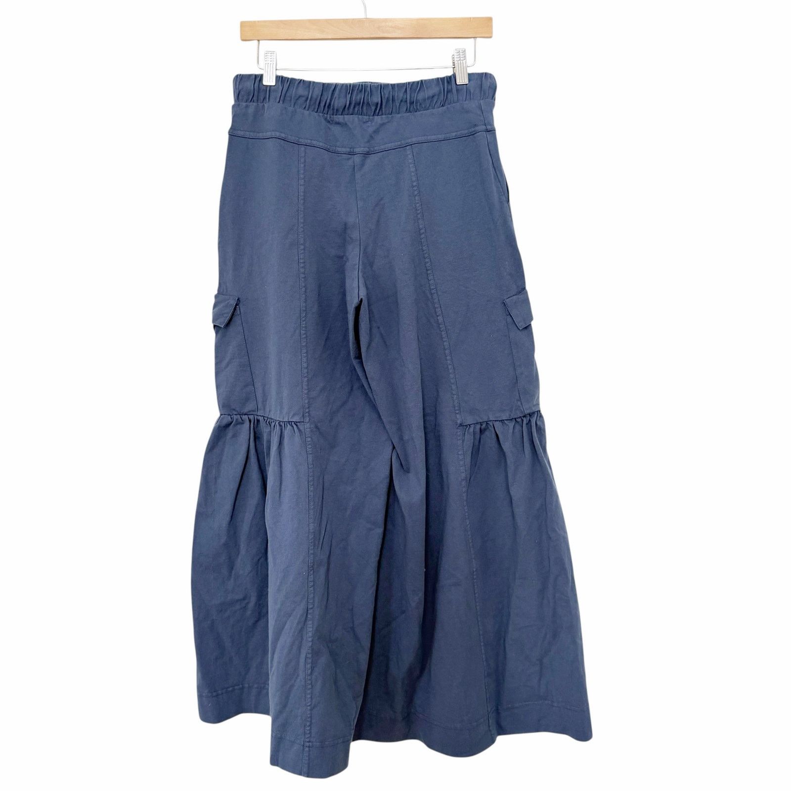 Free People Free People Beach Blue Wide Leg Ruffle Pants Sz S Size 27" / US 4 / IT 40 - 4 Thumbnail