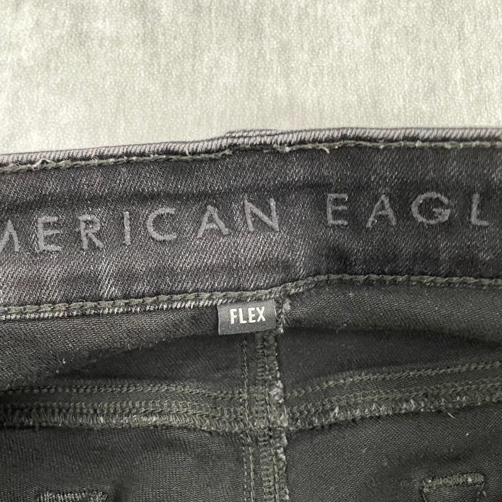 American Eagle Outfitters American Eagle Jeans Adult 30 Black Skinny Distressed Airflex Stretch Pants Mens Size US 30 / EU 46 - 4 Thumbnail