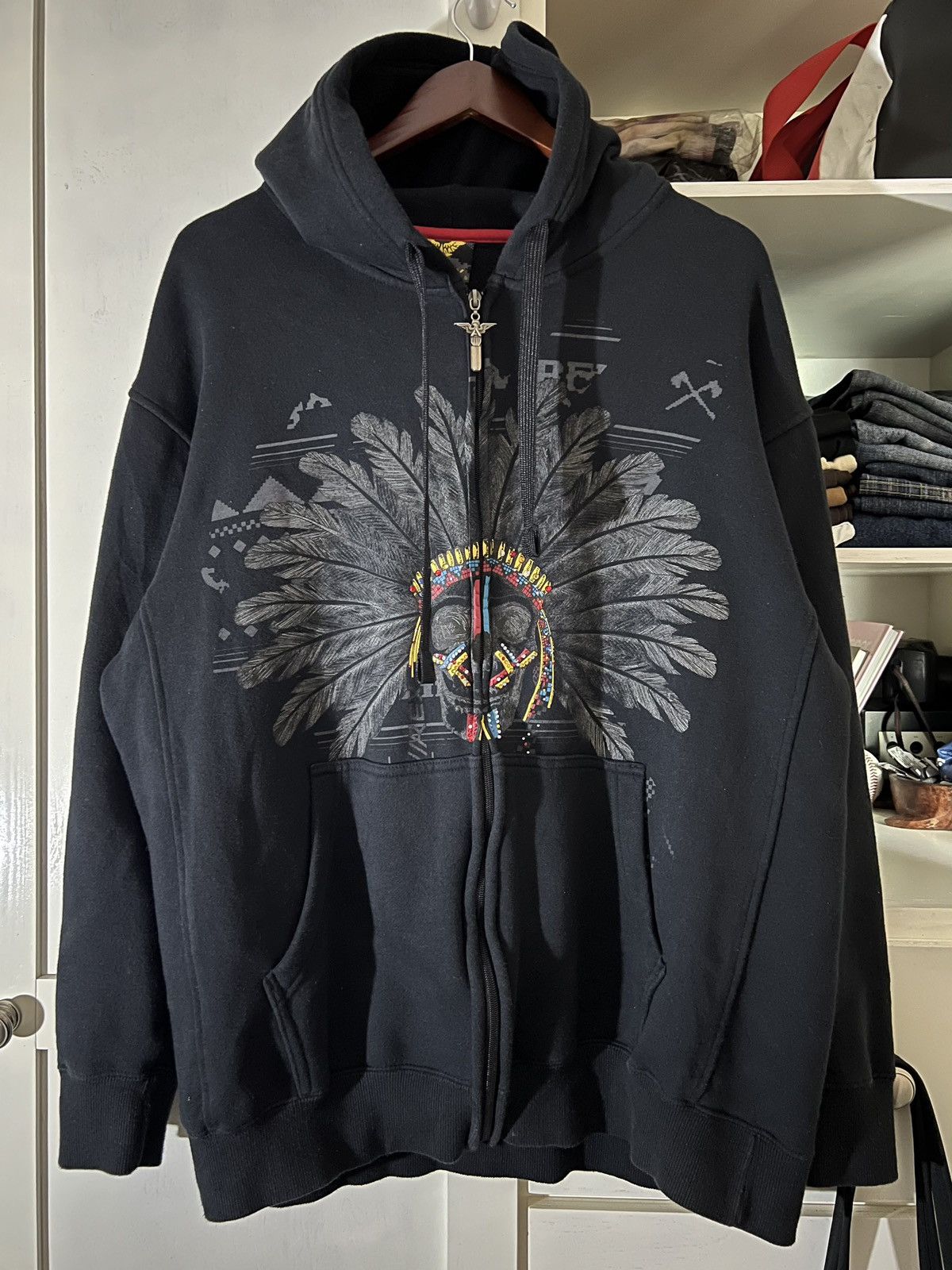 Vintage 2000s Avirex Rhinestone Apache Zip Up Hoodie