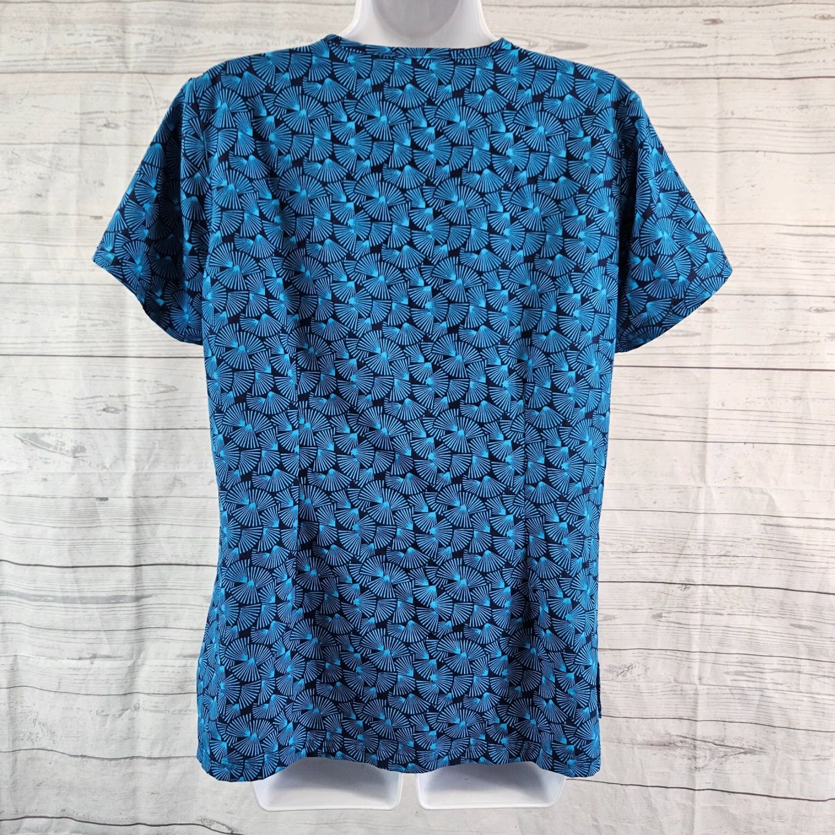 Buttero Butter-Soft Advantage Scrub Top Womens Medium Blue V-Neck Short Sleeve Size M / US 6-8 / IT 42-44 - 4 Thumbnail
