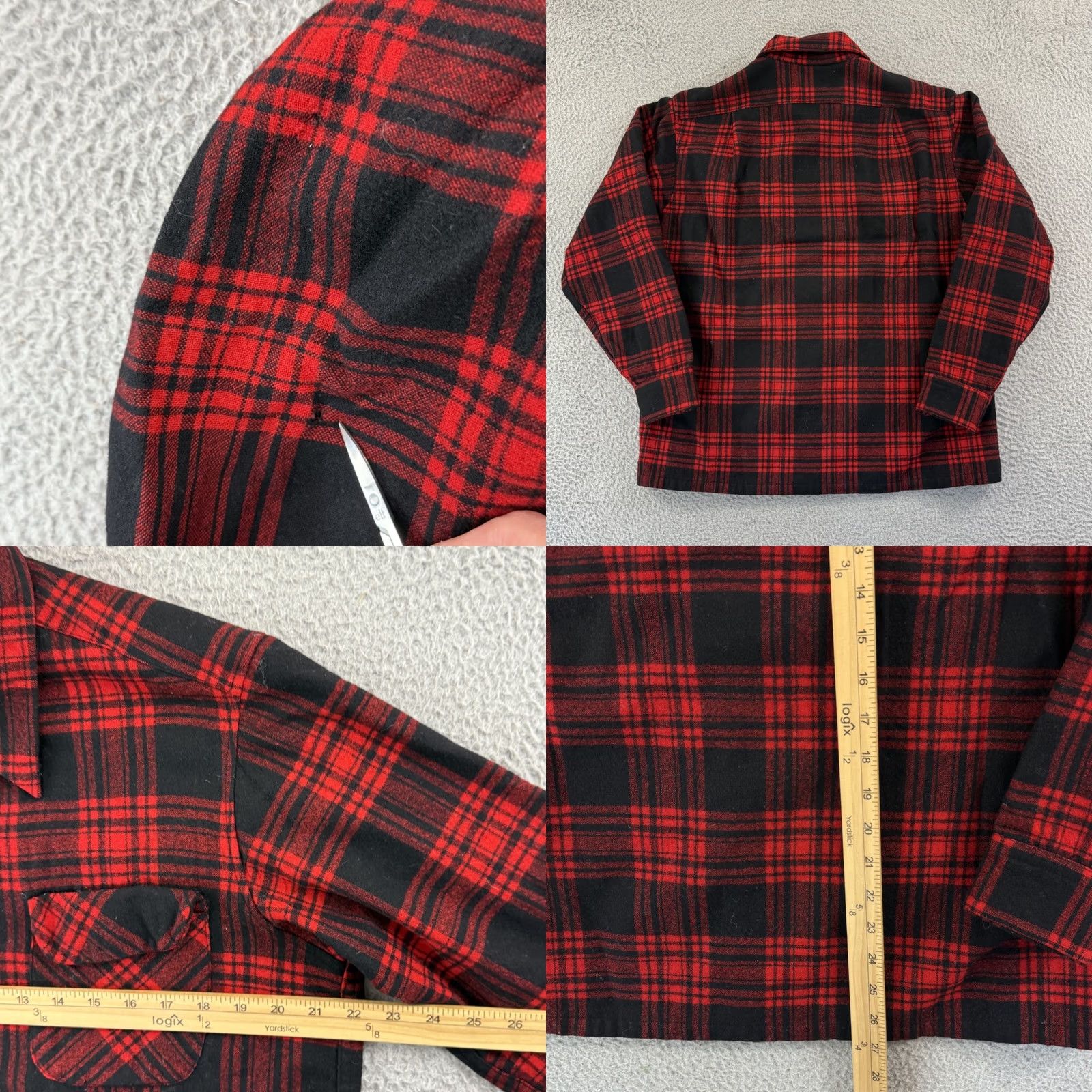 Pendleton VINTAGE Pendleton Shirt Womens Large Red Plaid 90s Wool Loop Collar Button Up Size L / US 10 / IT 46 - 8 Thumbnail