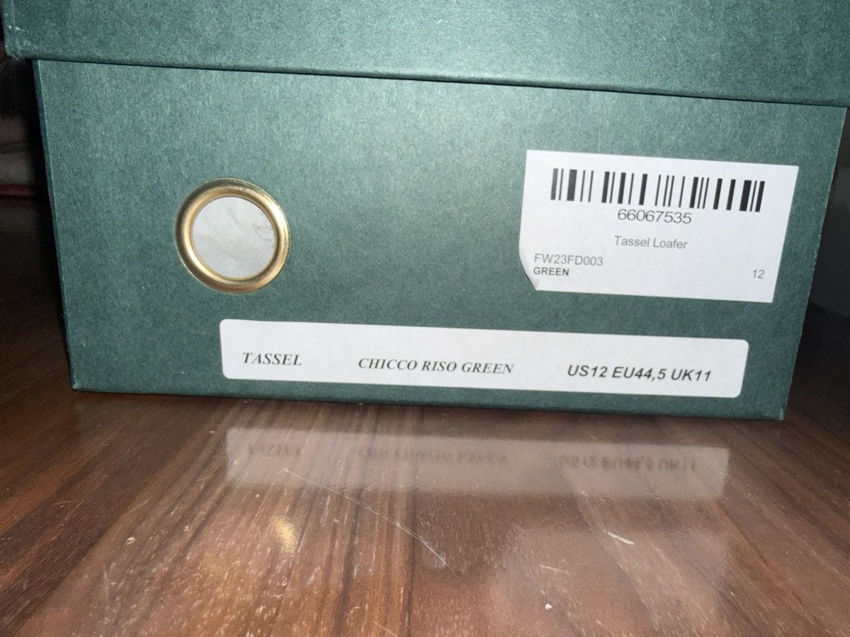 Aimé Leon Dore ALD Aime Chicco Riso Green Tassel Loafers Men’s Size 12 GREEN CHICCO RISO LOAFERS – Shop The Sample main image 2
