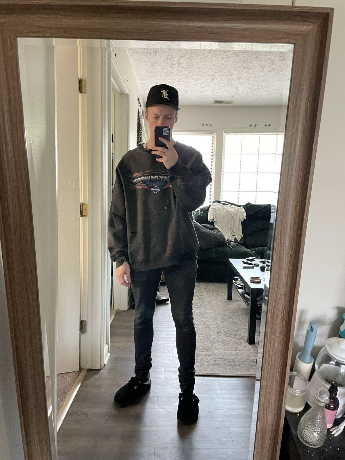 Harley Davidson VINTAGE THRASHED FADED HARLEY DAVIDSON SWEATSHIRT Size US XL / EU 56 / 4 - 14 Thumbnail