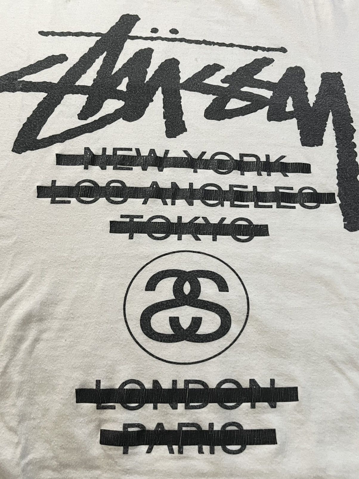 Stussy × Vintage Vintage Stussy Crossed Out World Tour Shirt Size US S / EU 44-46 / 1 - 3 Thumbnail