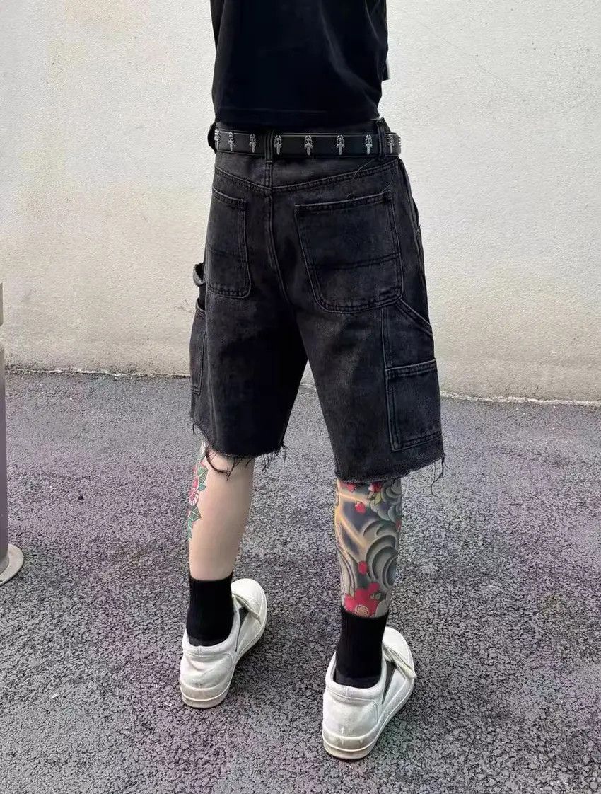 Designer × Japanese Brand Faded Washed Spliced Lumberjack Outfit Denim Shorts Size US 33 - 4 Thumbnail