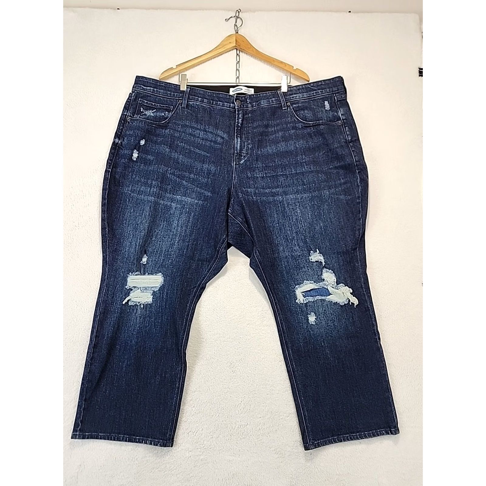 Old Navy VINTAGE Old Navy Women Plus Size 28 Short Power Slim Straight High Rise Distressed Jeans Size 28" / US 6 / IT 42 - 3 Thumbnail
