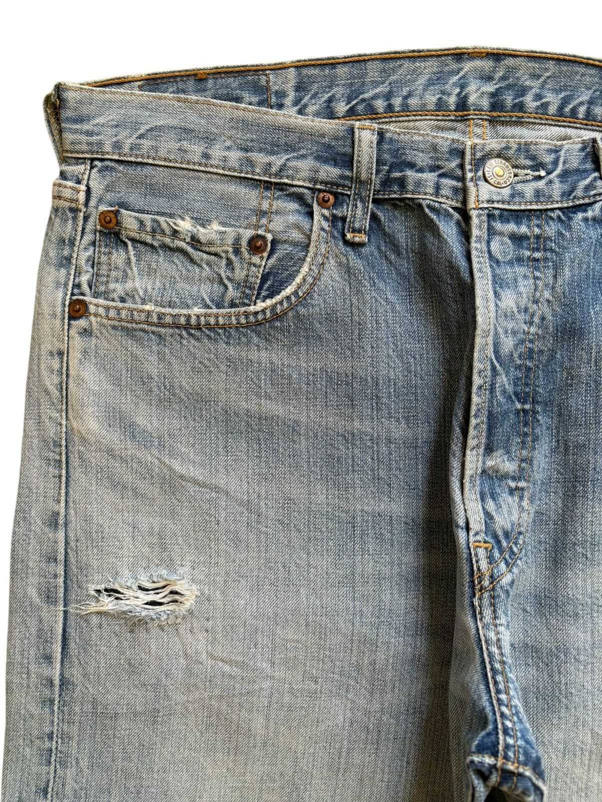 Levi's Vintage 90s Levis 501 Light Wash Distressed Jean Shorts Size US 35 - 5 Thumbnail