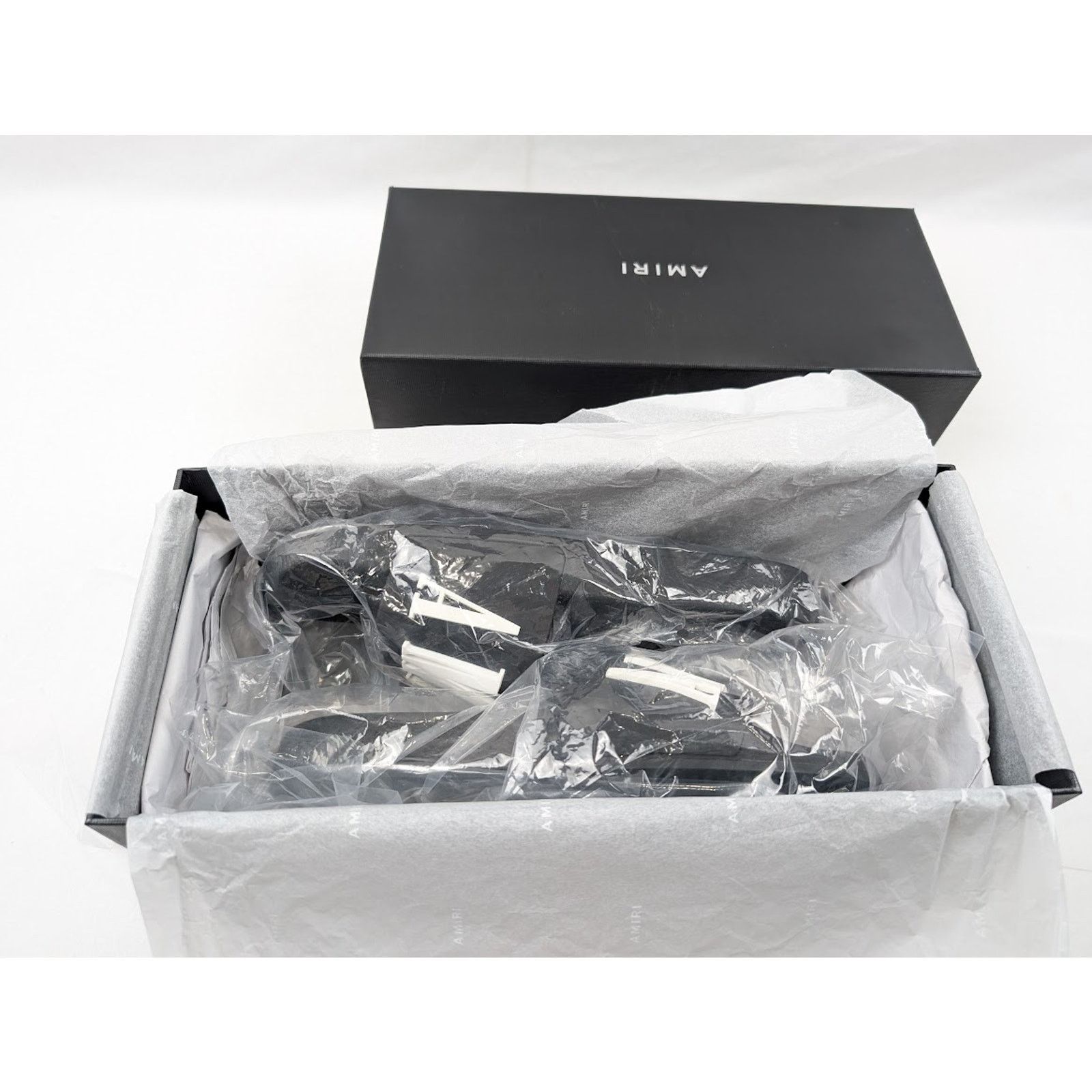 Amiri o1rshd1 Logo Pool Slide Slipper in Black/White Size US 14 / EU 47 - 18 Thumbnail