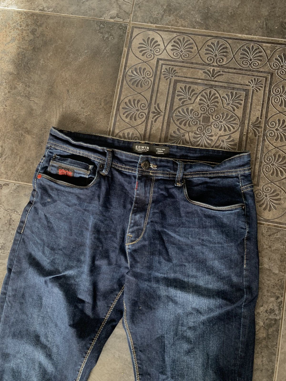 Edwin × Japanese Brand × Vintage Edwin Stretch Slim Jeans Japanese denim pants Size US 34 / EU 50 - 2 Thumbnail