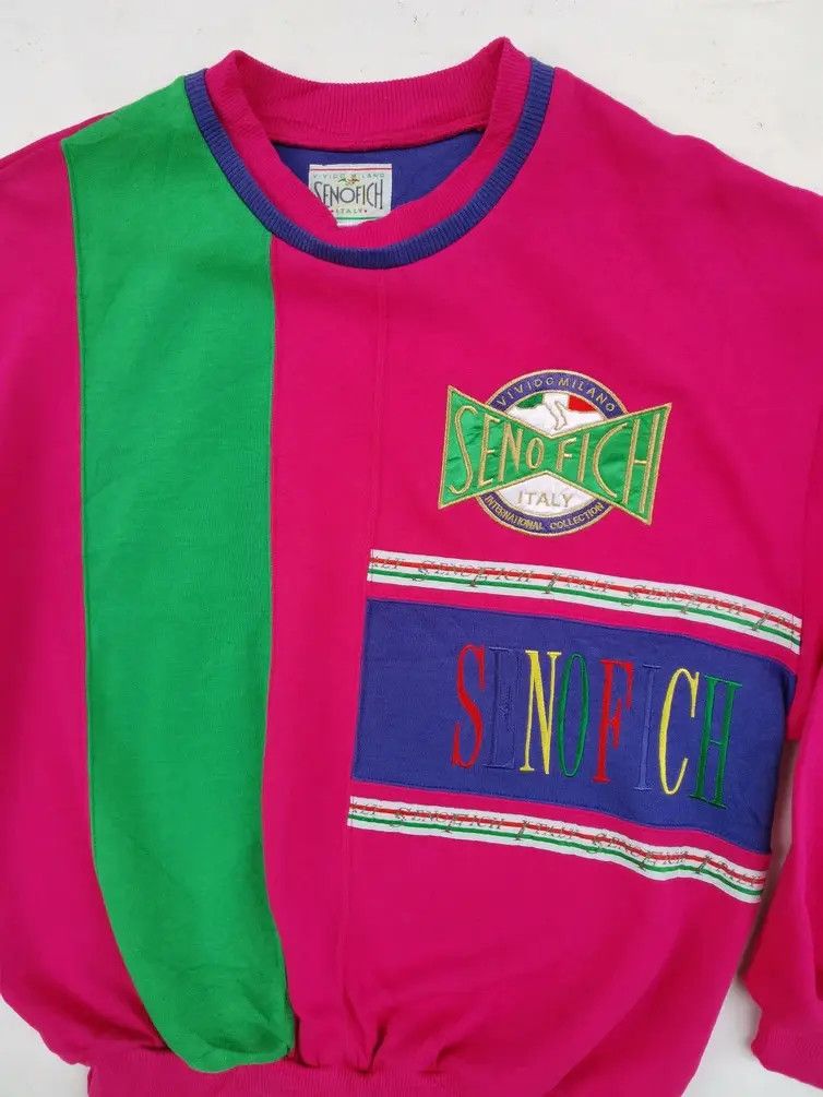 Other Rare!!! Senofich Italy Embroidered Big Logo Sweatshirt Size US L / EU 52-54 / 3 - 7 Thumbnail