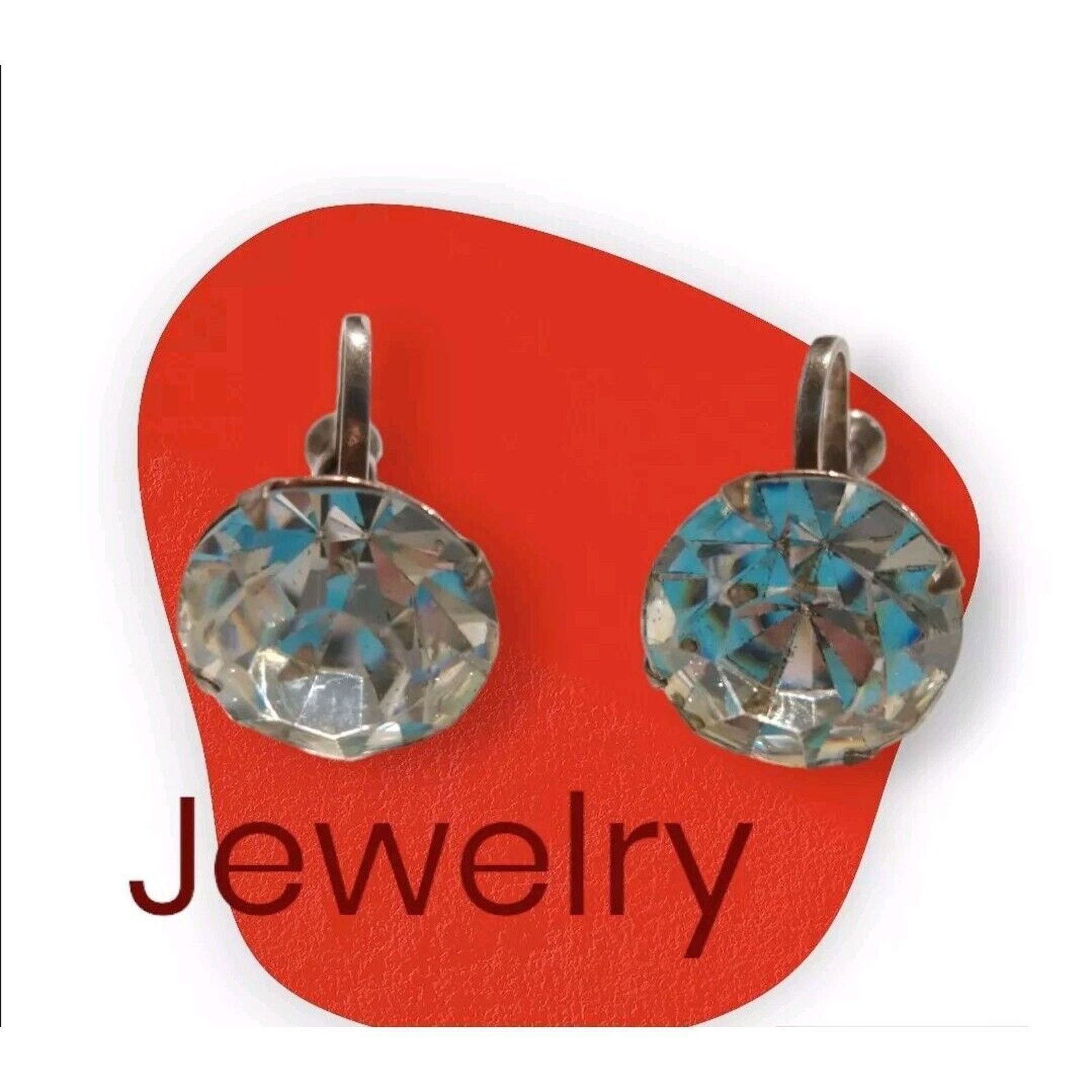 The Unbranded Brand Vintage Sterling Silver 925 Crystal Screw Back Stud Earrings Size ONE SIZE - 2 Thumbnail