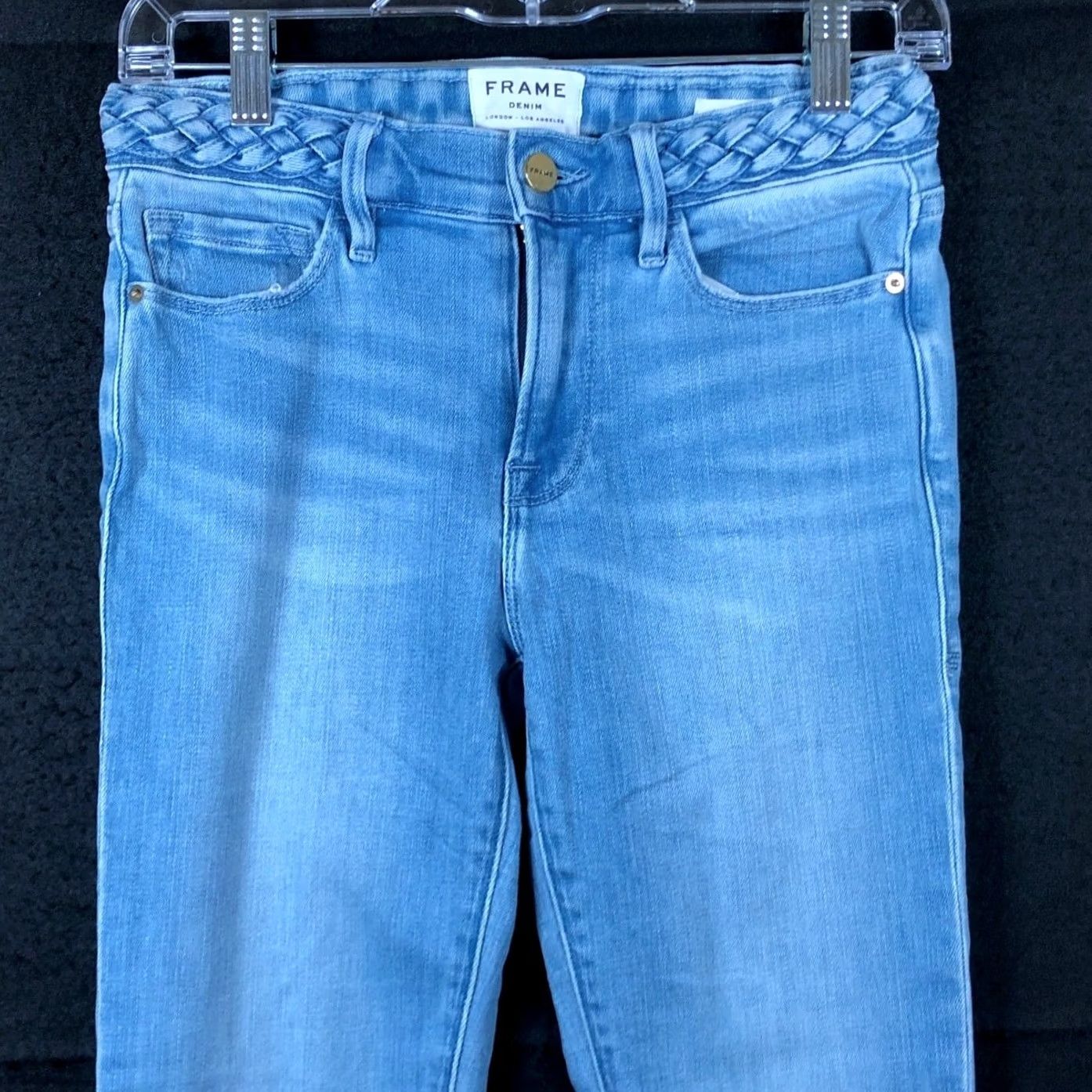 Frame VINTAGE FRAME Womens Jeans Blue Denim Mid Rise Le Crop Mini Boot Stretch 25 Size 42" / US 20 - 2 Thumbnail