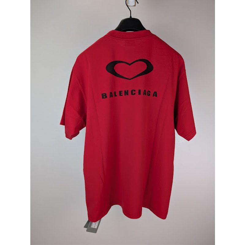 Balenciaga Caps Destroyed Flatground Large Fit T-shirt in Vinate
