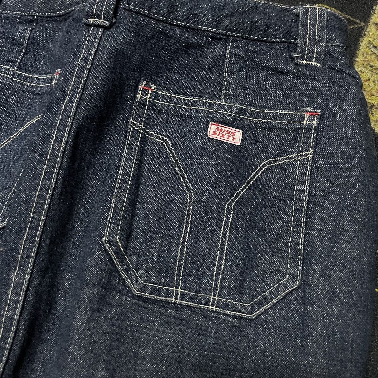 Designer × Miss Sixty 💥- Miss Sixty Selvedge Strechy Jeans With Skirt Size 28" / US 6 / IT 42 - 13 Thumbnail