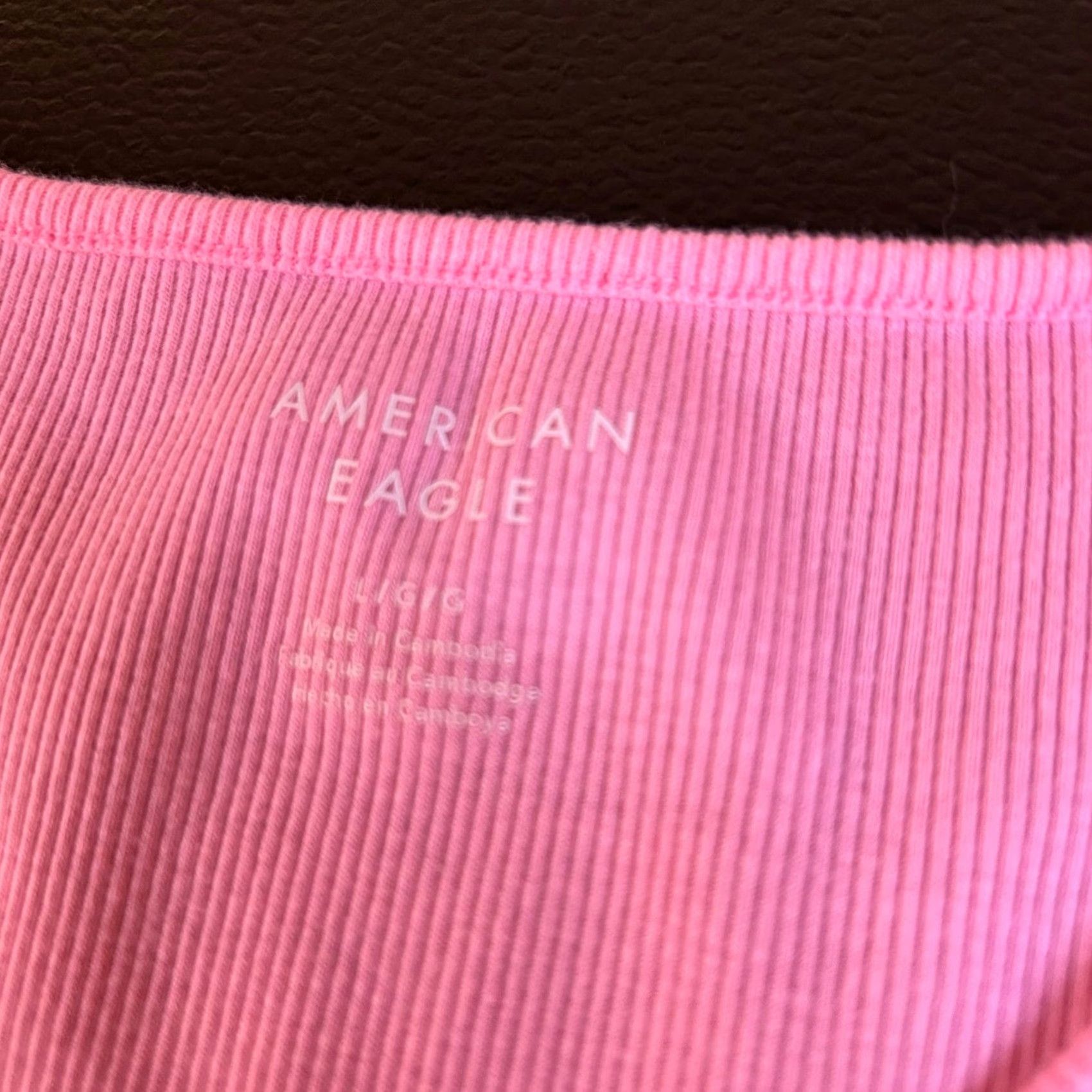 Vintage VINTAGE: not applicable, so omit. American Eagle Tank Women's Large Pink Ribbed Sleeveless Round Neck Casual Basic Tank Top Size L / US 10 / IT 46 - 3 Thumbnail