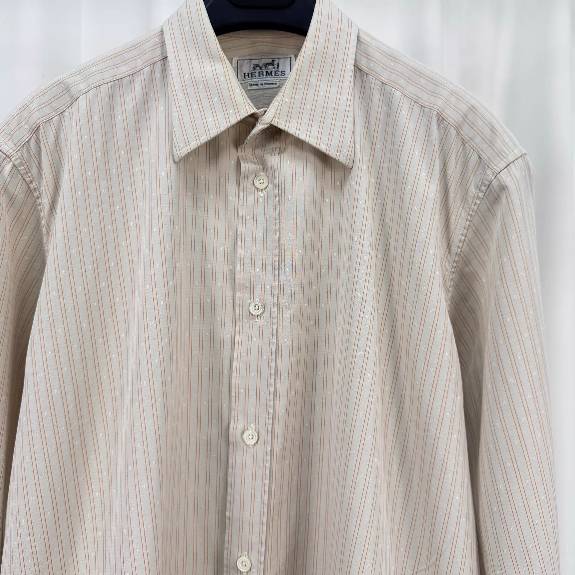 Hermes Hermes Subtle H Allover Stripe Shirt 40 98 New Size US M / EU 48-50 / 2 - 3 Thumbnail