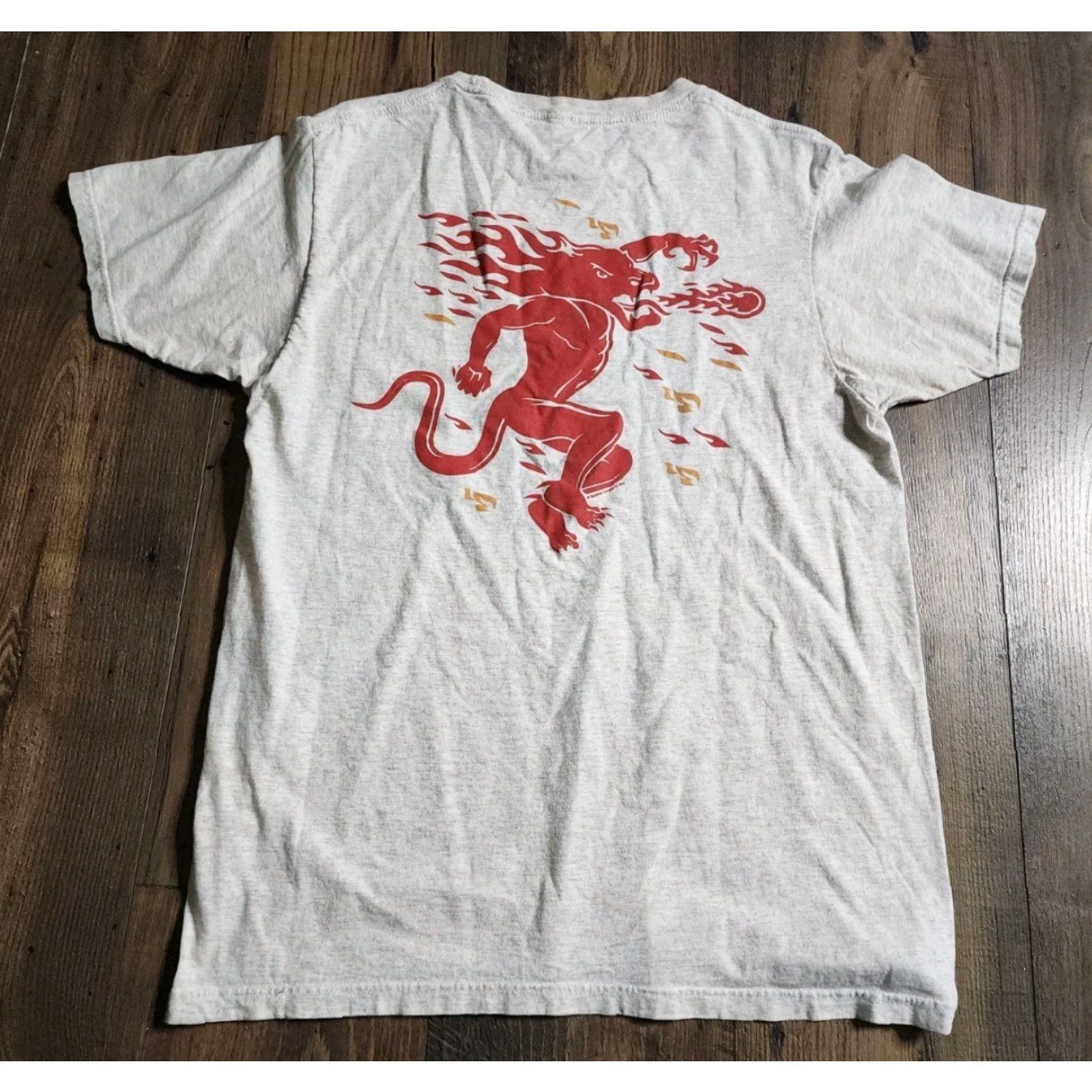 Doublet Fireball Adult M T-Shirt Double-Sided Short Sleeve Crew Neck Gray Cotton Distressed Vintage No Size US M / EU 48-50 / 2 - 2 Thumbnail