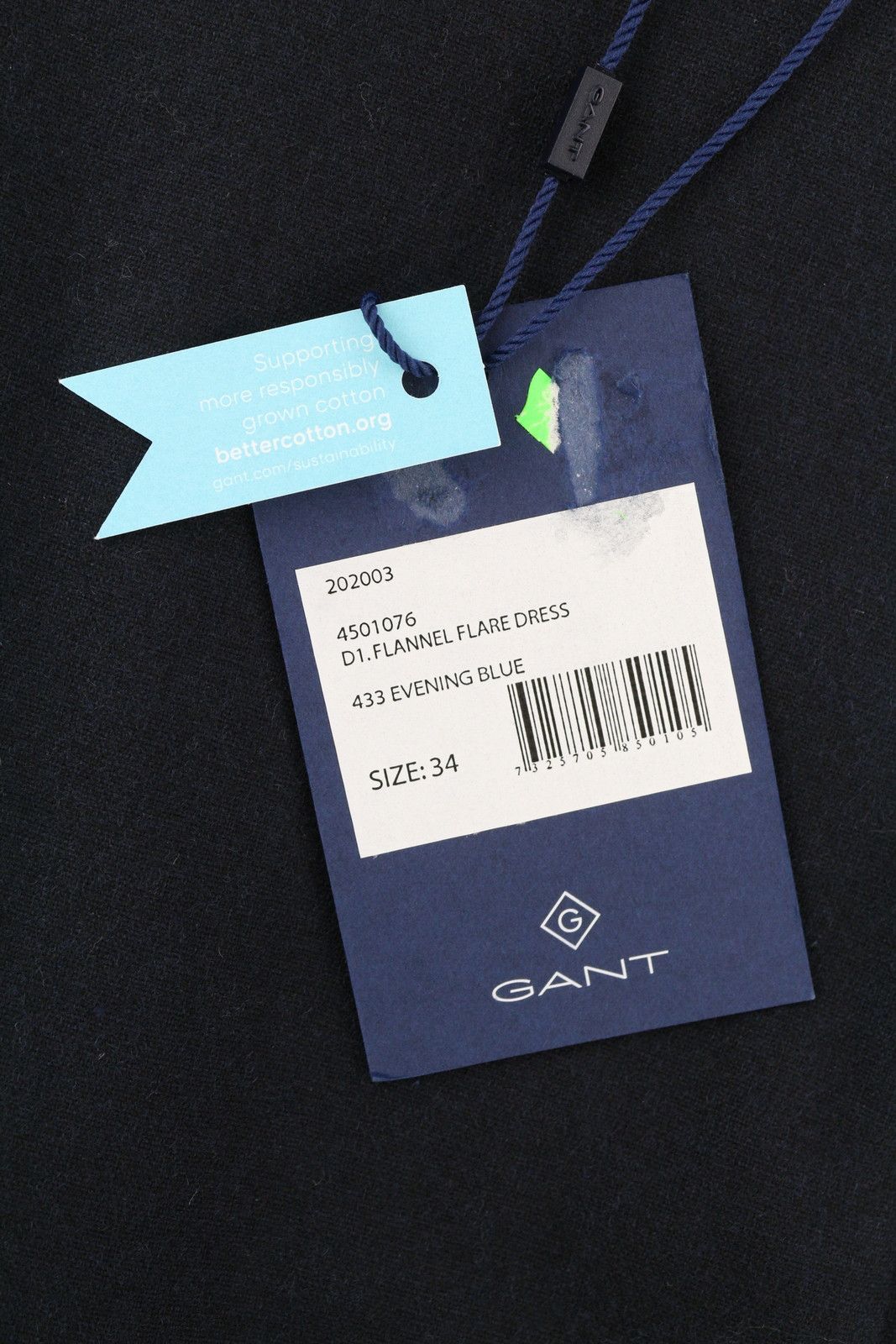 Gant FLANNEL FLARE EU34 Blue Wool Blend Mini Dress 84958 Size XS / US 0-2 / IT 36-38 - 12 Thumbnail