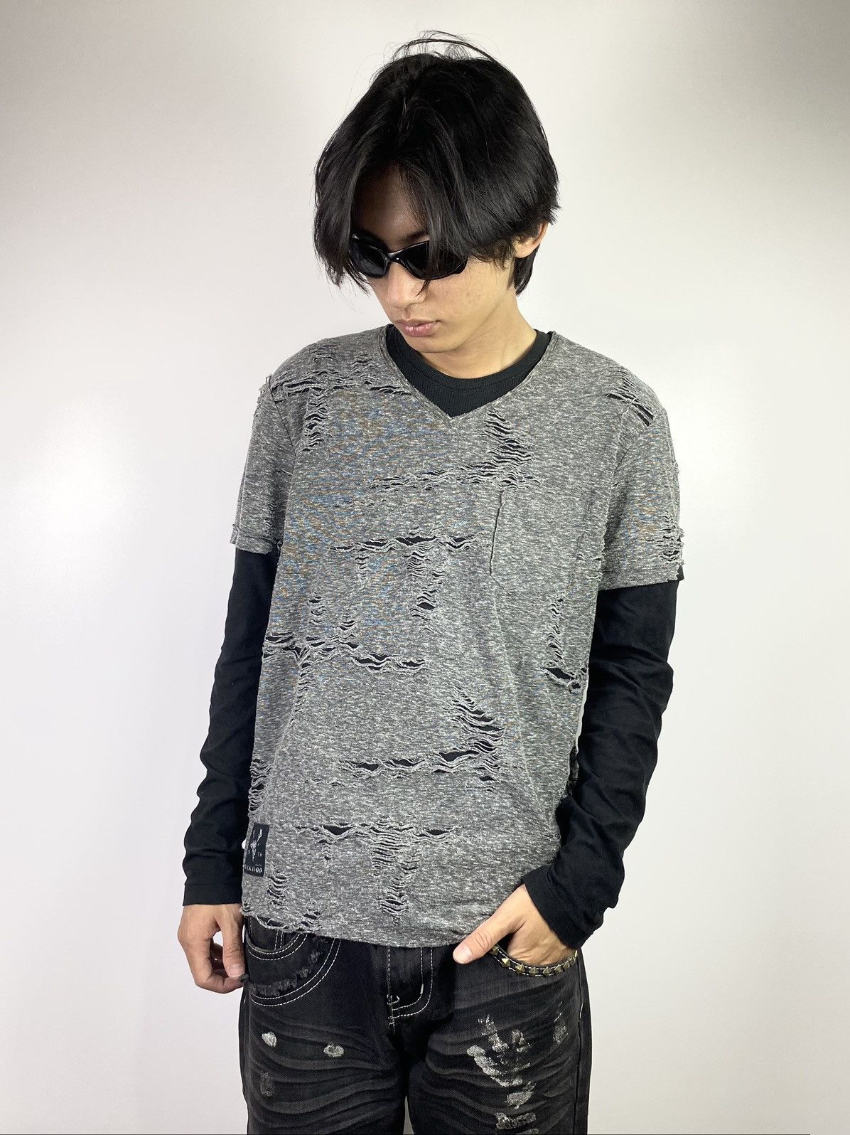 Hysteric Glamour × Japanese Brand undefined distressed longsleeve double layer buckaroo japan Size US M / EU 48-50 / 2 - 5 Thumbnail