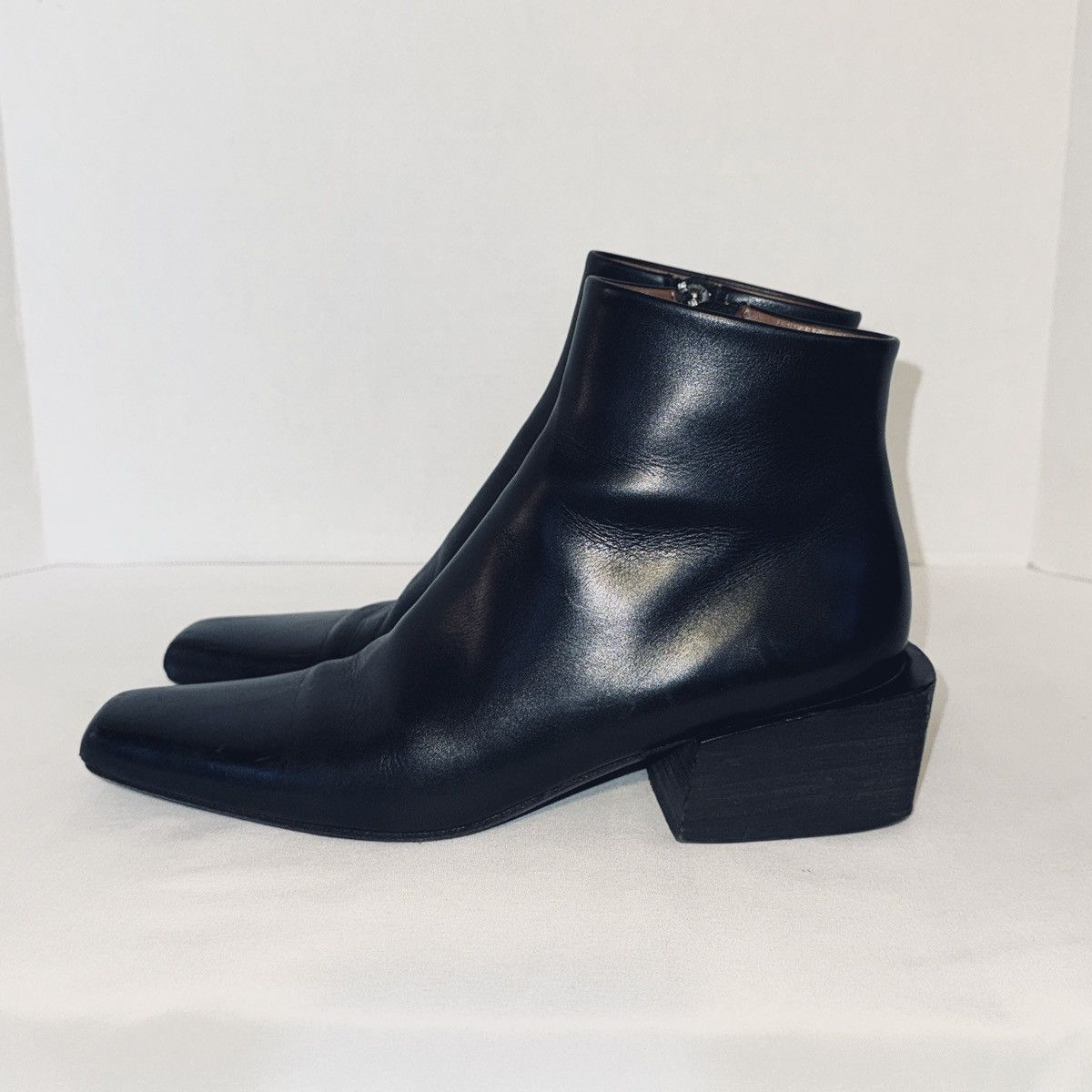 Marsell Marsèll Pannelletto Black Leather Ankle Boots Square Heel Size US 6.5 / IT 36.5 - 4 Thumbnail
