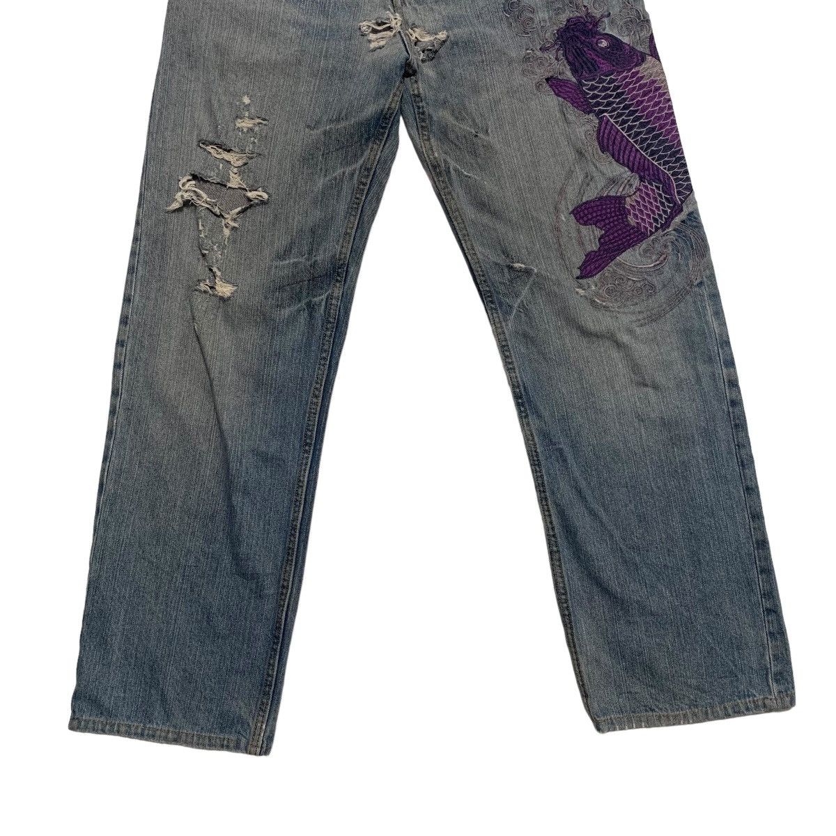 Japanese Brand Japanese Brand Embroidery Koi Fish Jeans Size US 33 - 2 Thumbnail