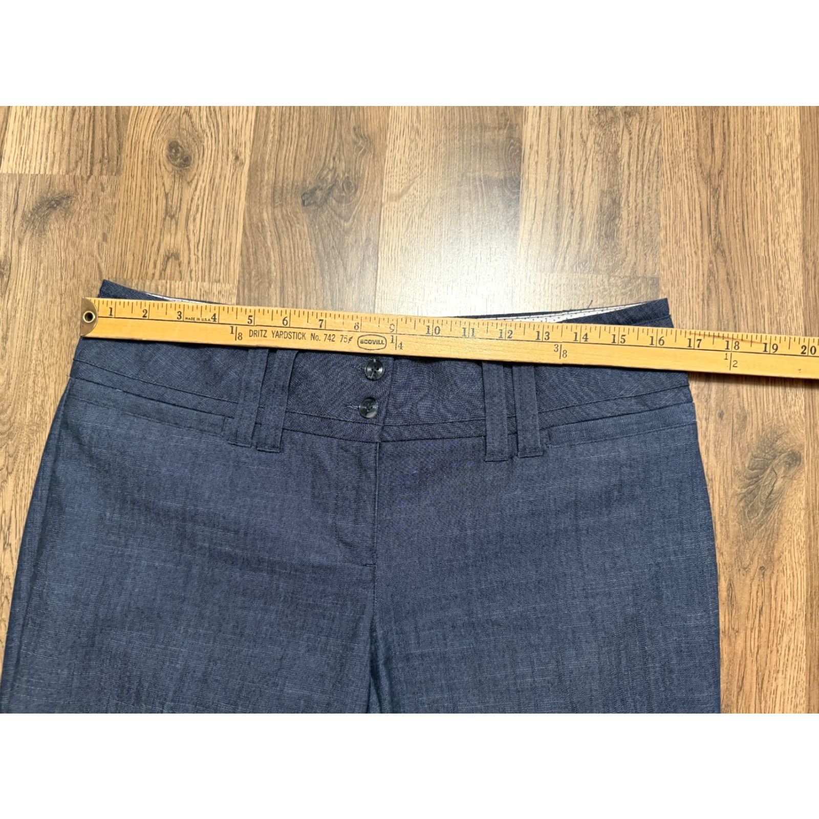 Vintage Maurices Pants Women's 7/8R Blue Pleated Dress Pants 41" Length Size 28" / US 6 / IT 42 - 7 Thumbnail