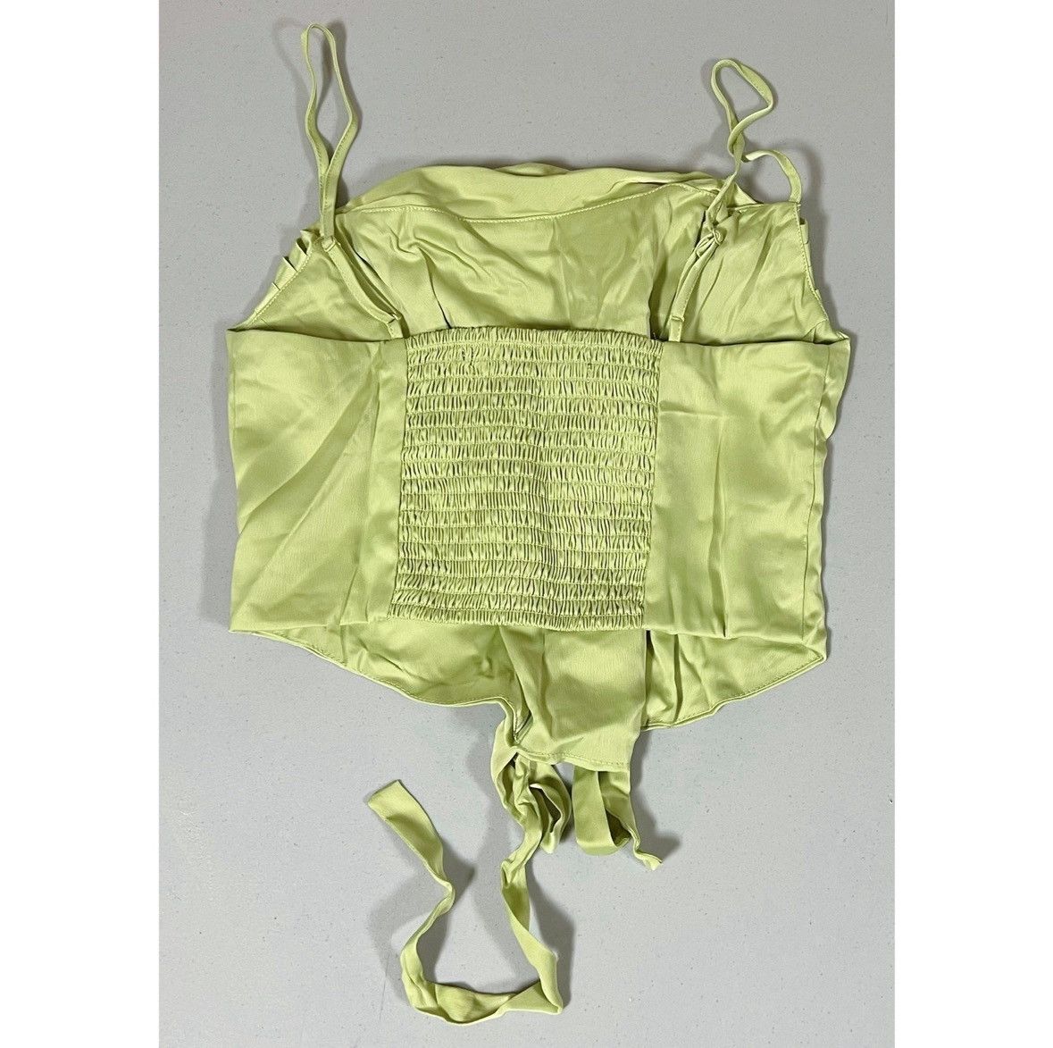 Urban Outfitters Urban Outfitters Green Satin Tie-Up Corset Top Shirt Size M✨ Size M / US 6-8 / IT 42-44 - 5 Thumbnail