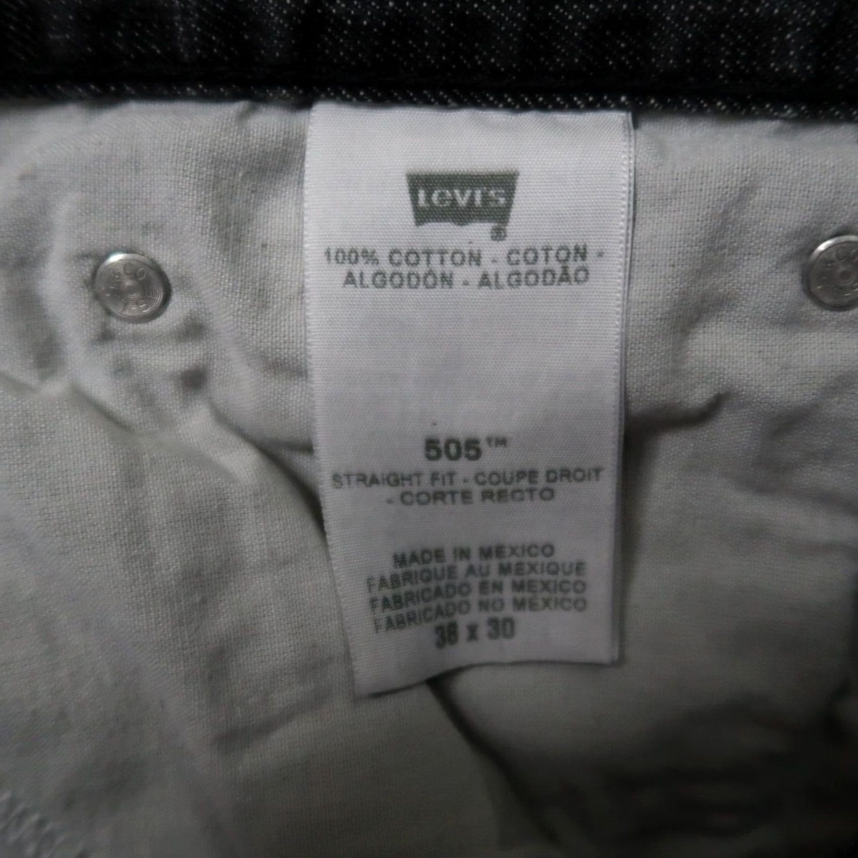 Levi's Levi's 505 Regular Fit Straight Leg Denim Jeans Men 38x30 Black Denim Jeans Size US 38 / EU 54 - 4 Thumbnail