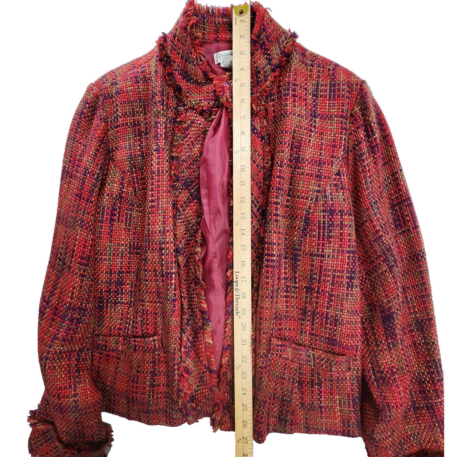 Coldwater Creek Coldwater Creek Boucle Tweed Blazer Women XL Red Open Jacket Size XL / US 12-14 / IT 48-50 - 3 Thumbnail