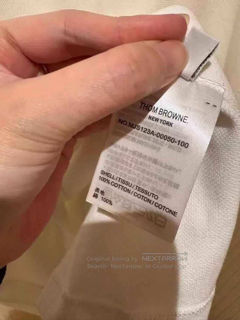 Thom Browne Thom Browne White short-sleeve T-shirt with four stripes Size US L / EU 52-54 / 3 - 7 Thumbnail