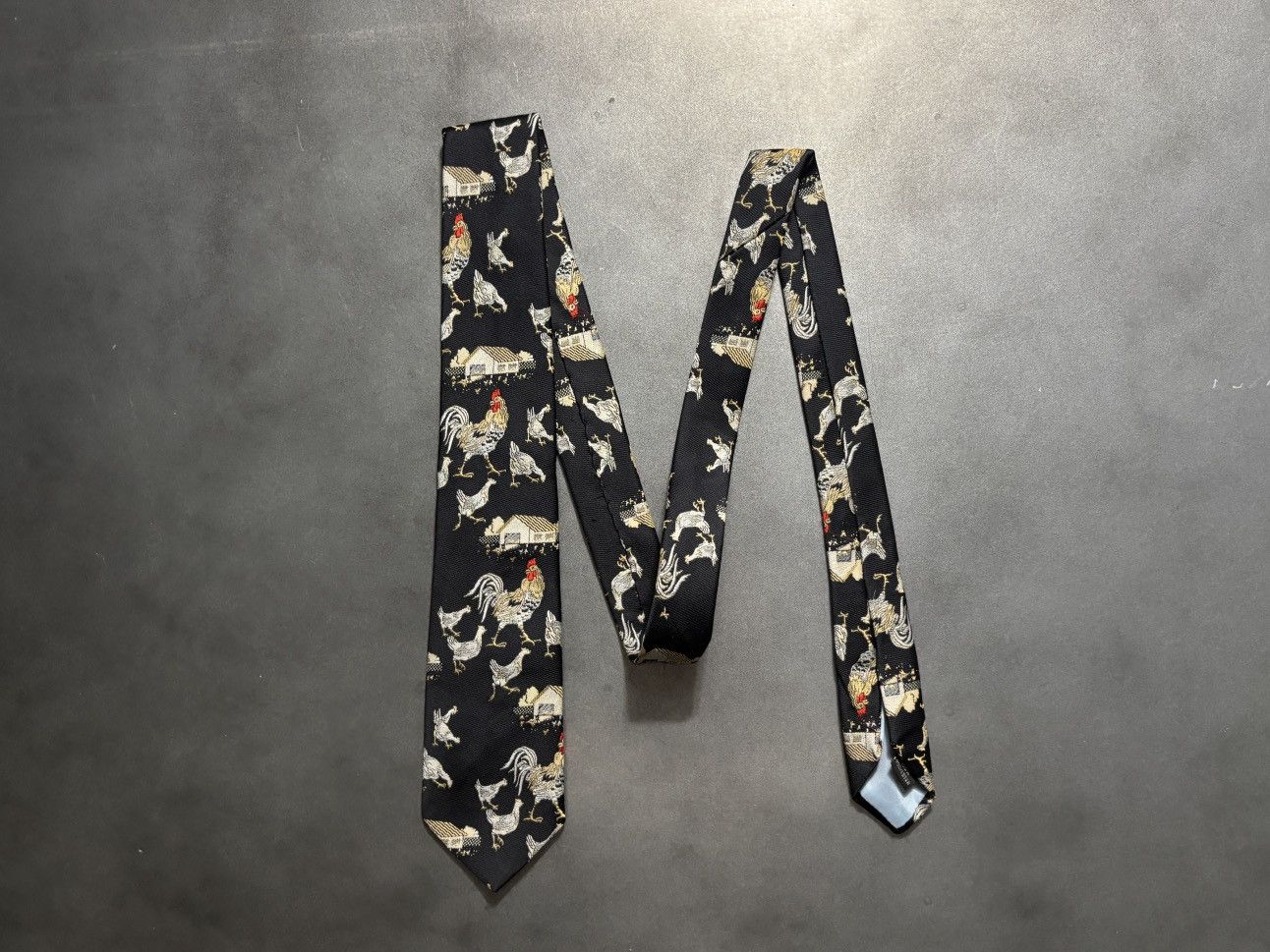 Vintage Vintage Tie Chicken Print Pattern Novelty Fun Cock Rooster Size ONE SIZE - 10 Thumbnail