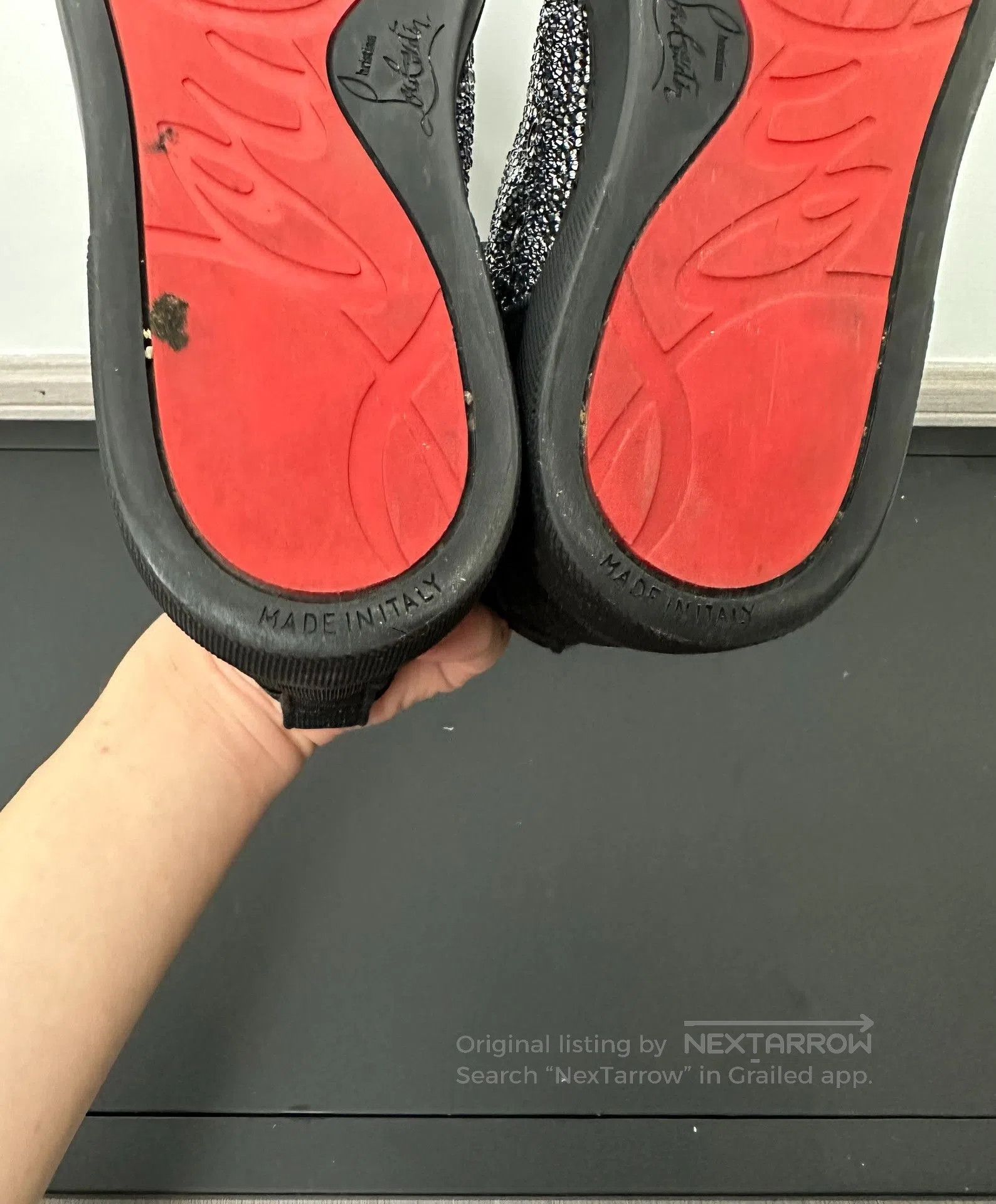 Christian Louboutin Christian Louboutin Black Diamante High Top Sneakers. Size US 7.5 / IT 37.5 - 5 Thumbnail