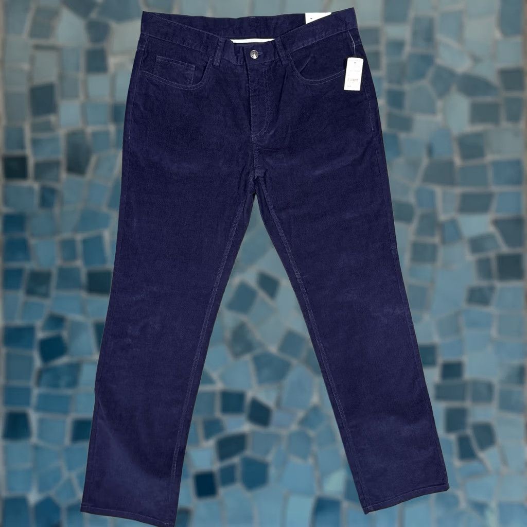 Brooks Brothers Brooks Brothers Pants Mens 35x32 Corduroy Slim Chino 5 Pocket Straight Leg 35 Blue Regular Vintage: No Size US 35 - 1 Thumbnail