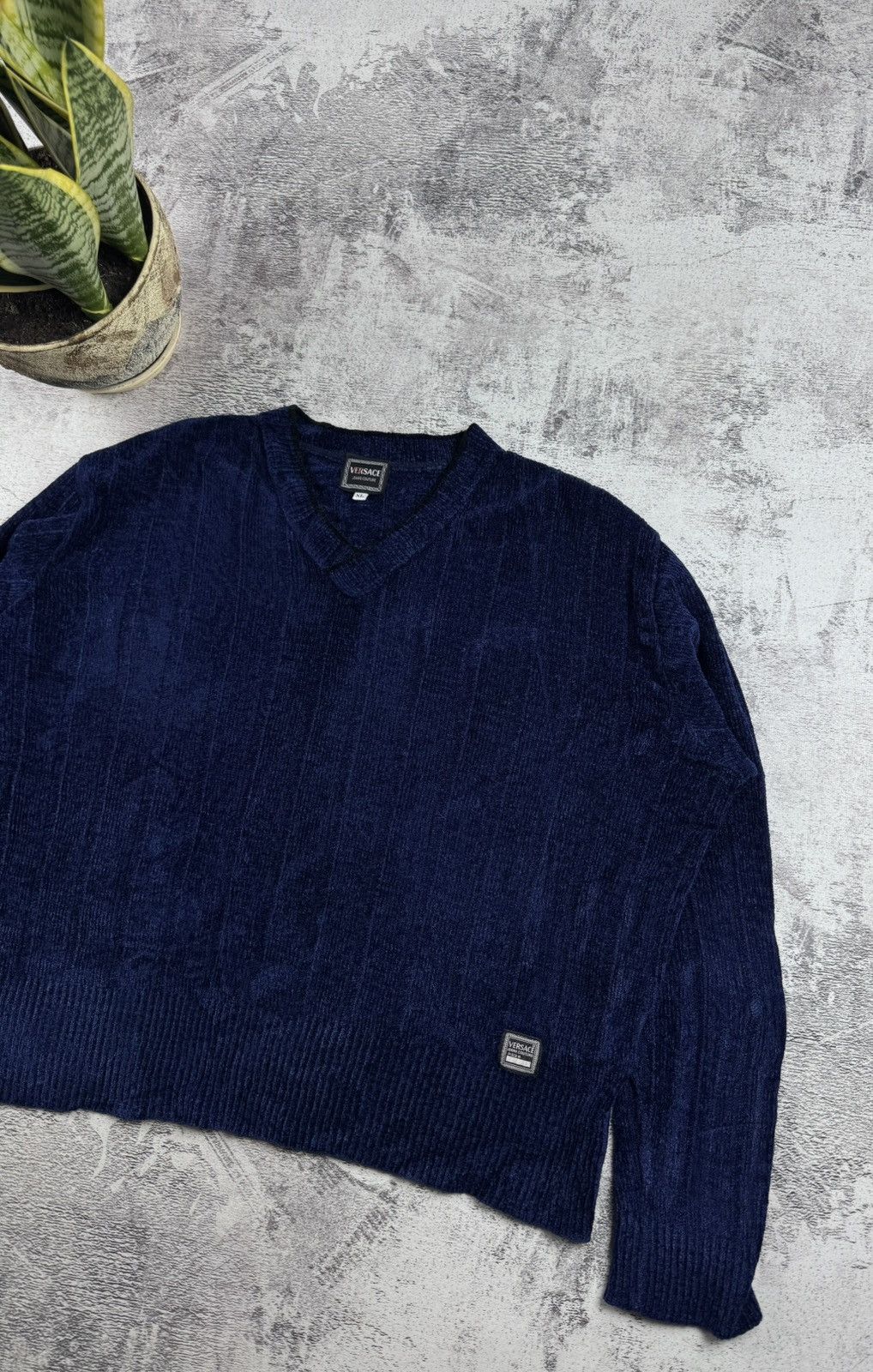 Versace Jeans Couture Versace Jeans Velour Velvet Sweater Pullover Sweatshirt Size XL / US 12-14 / IT 48-50 - 3 Thumbnail