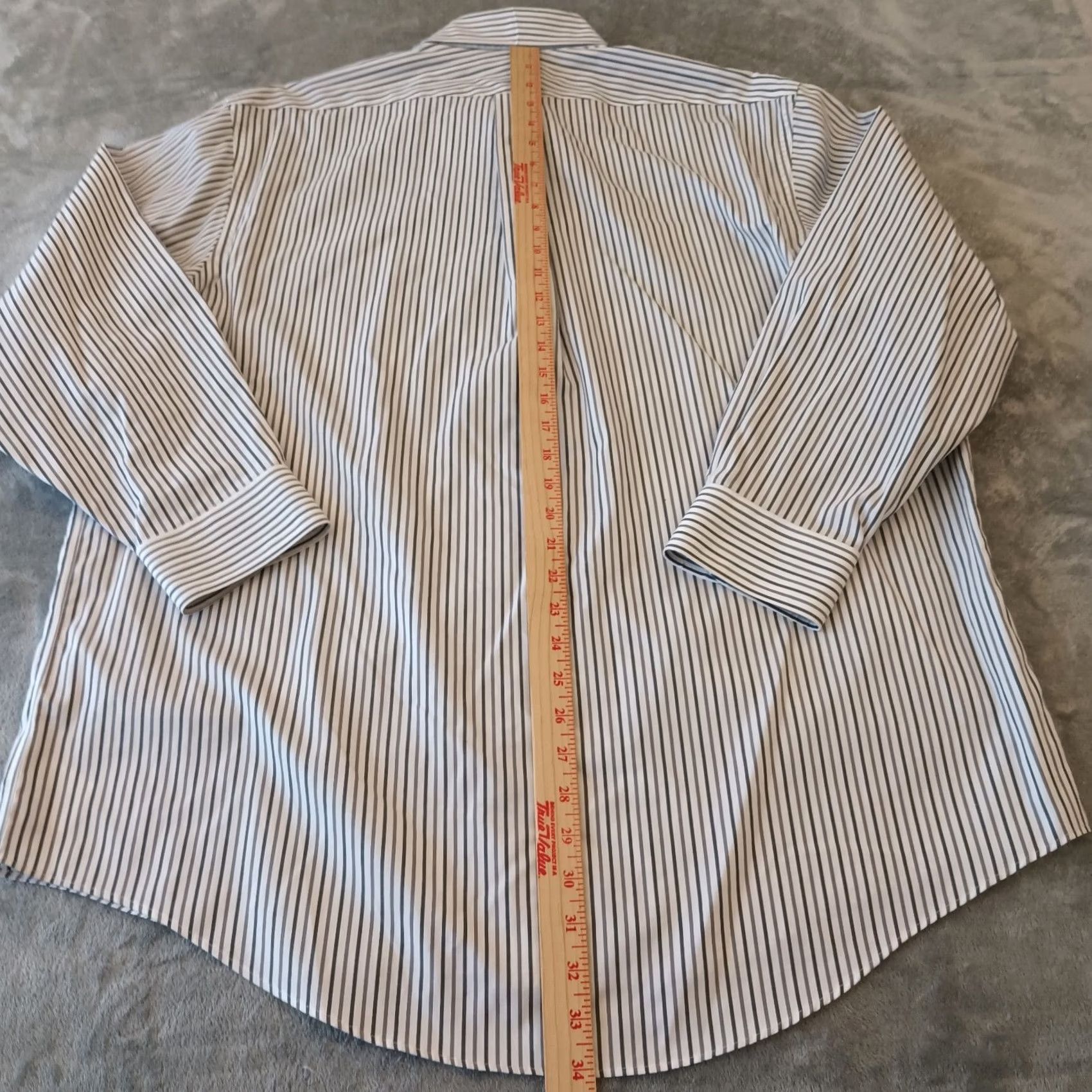 Lands' End Lands' End Shirt Mens 17.5 Gray Striped Long Sleeve Button Down Cotton Pinpoint Dress Shirt Mens Regular Size US XXL / EU 58 / 5 - 7 Thumbnail