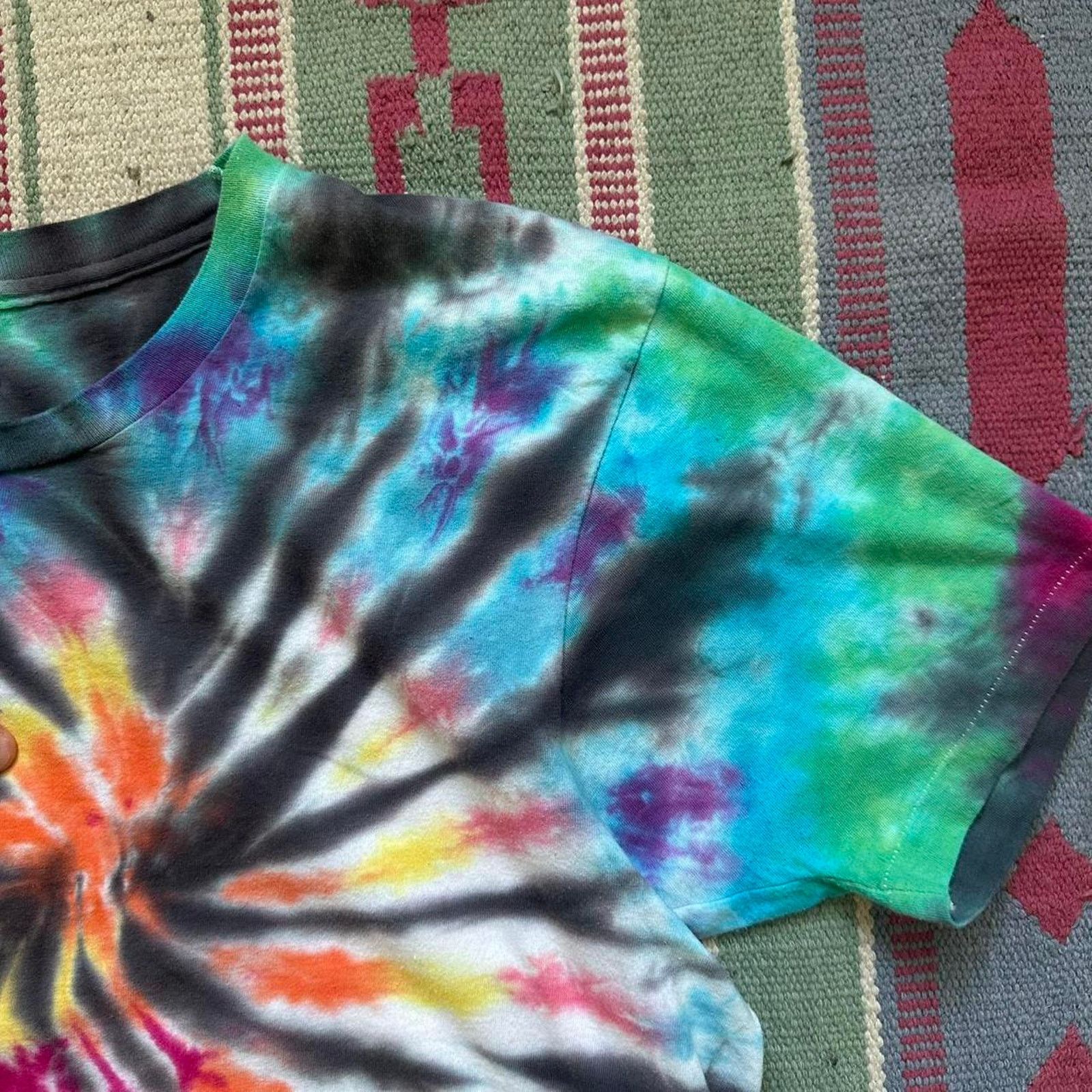 Other × Vintage ICONIC RARE VINTAGE 70S HAPPY GIRL CUSTOM TIE DYE SHIRT Size US L / EU 52-54 / 3 - 5 Thumbnail
