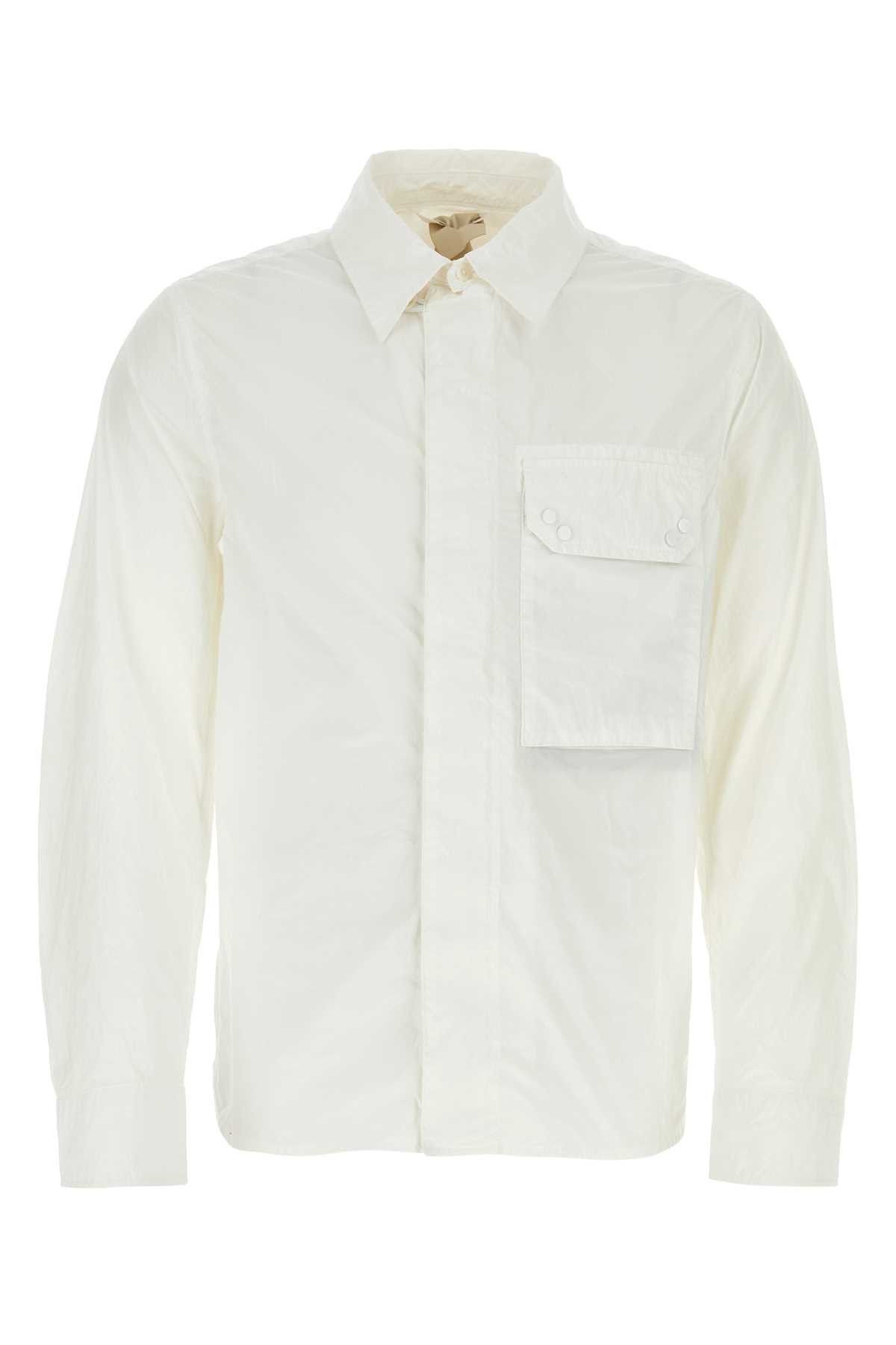 image of Ten C White Nylon Shirt, Men's (Size Medium)