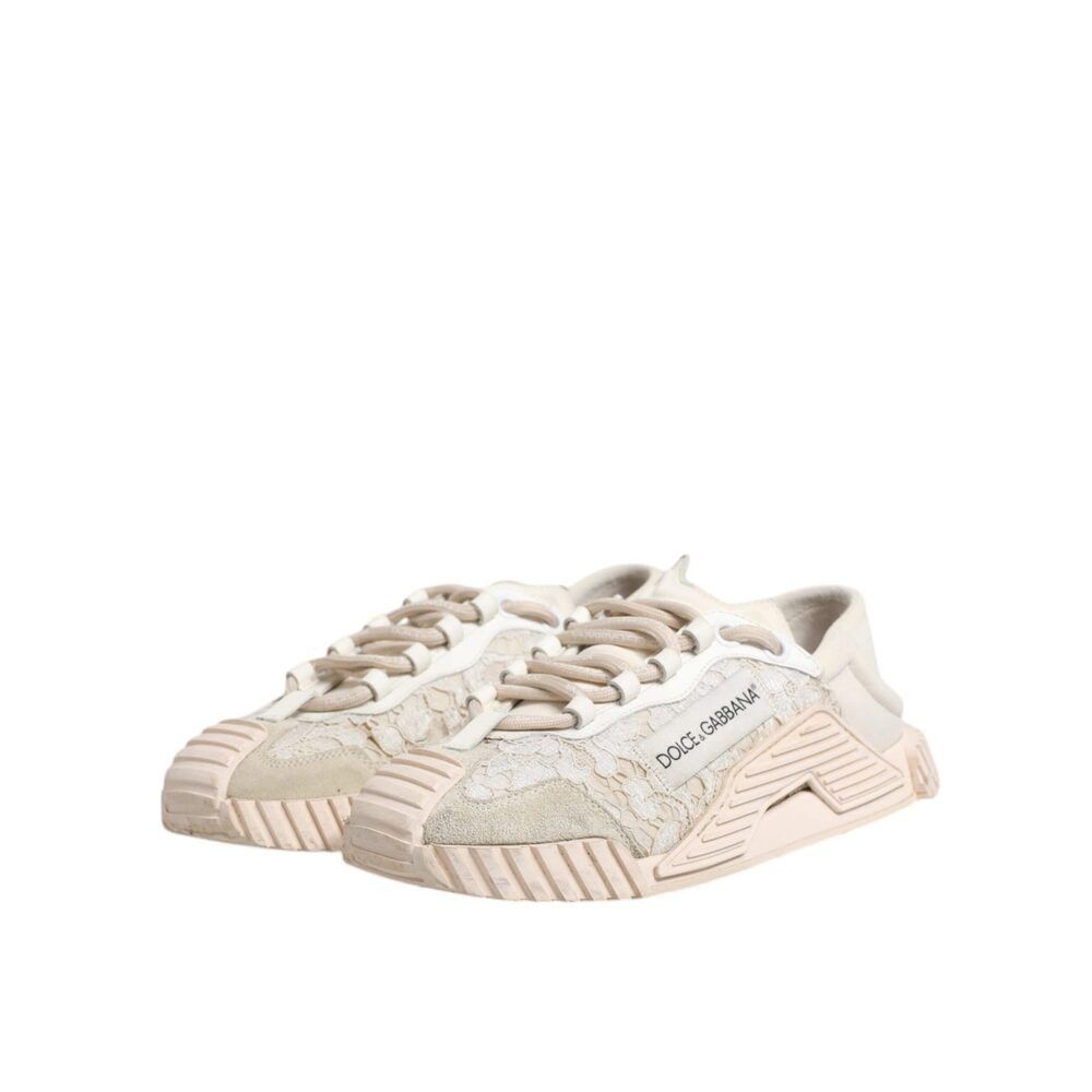 Dolce & Gabbana Dolce & Gabbana White Lace NS1 Low Top Sneaker Sports Shoes Size US 8 / IT 38 - 4 Thumbnail