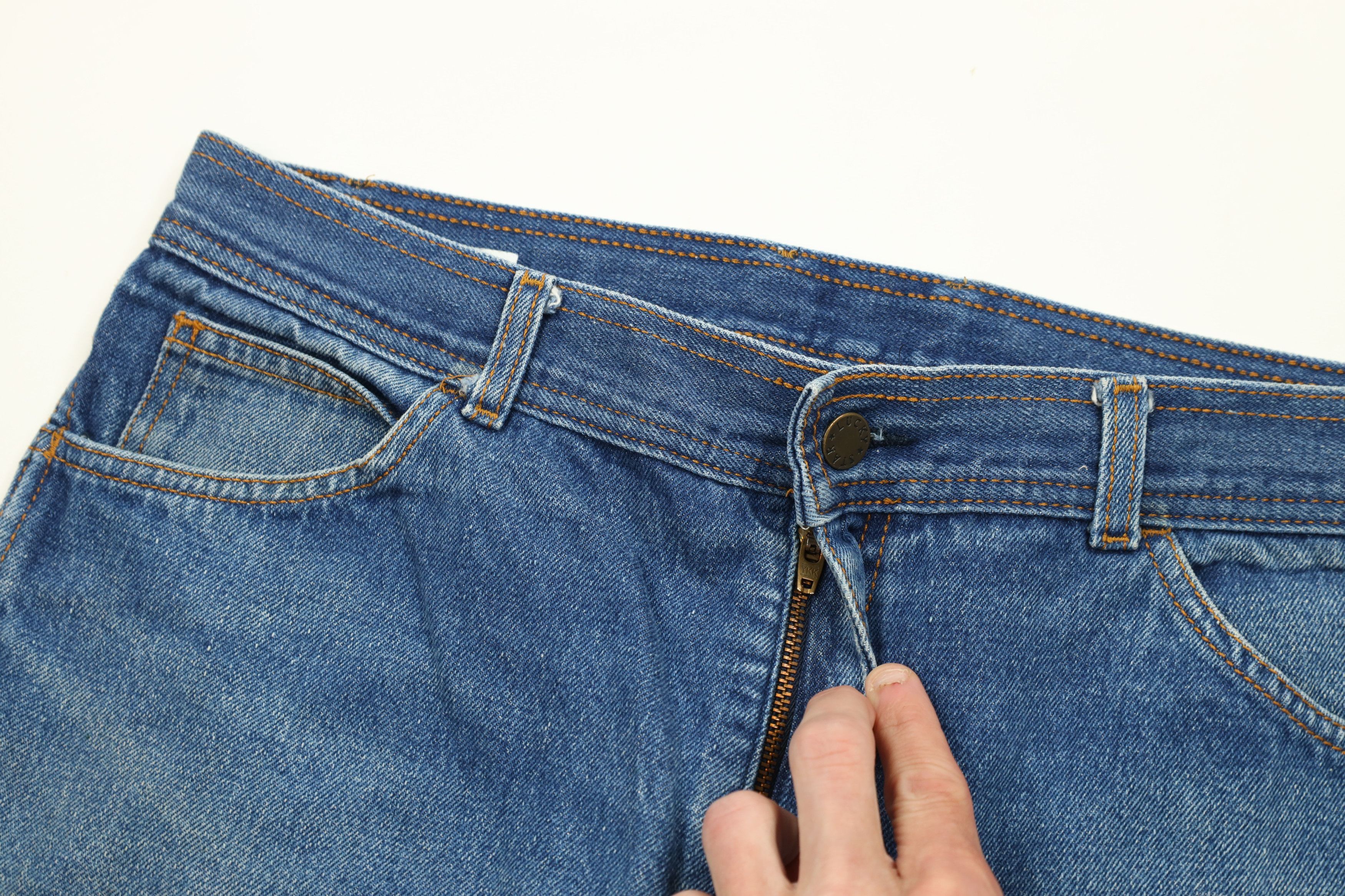 Vintage Vintage 90s Streetwear Flared Wide Leg Denim Jeans Blue Size US 34 / EU 50 - 10 Thumbnail