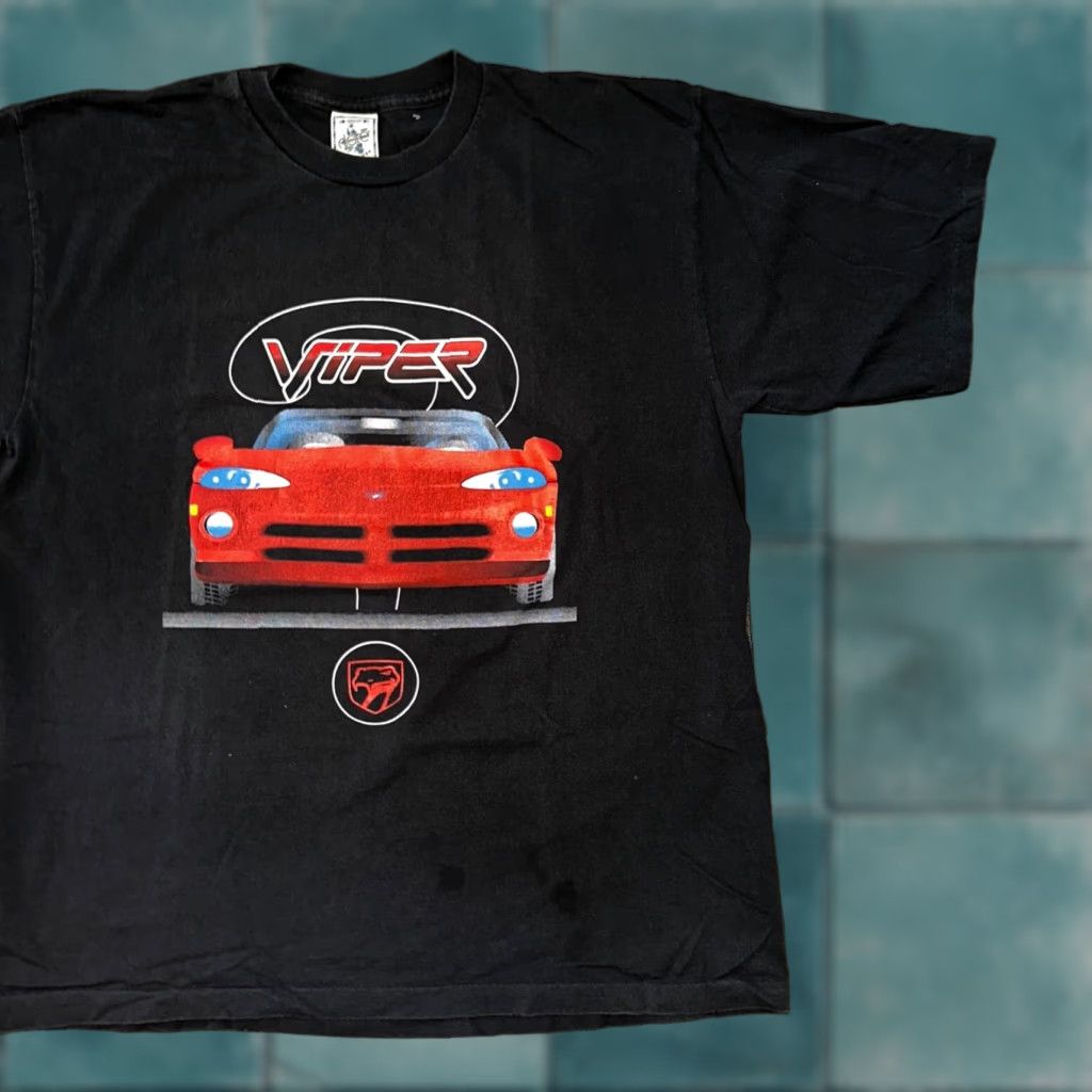 NASCAR VINTAGE Viper Sports Car T Shirt 90s XL White Mens Short Sleeve Crew Neck Graphic Print Vintage 70s 80s 90s USA NASCAR Humor Shirt Size US XL / EU 56 / 4 - 1 Thumbnail
