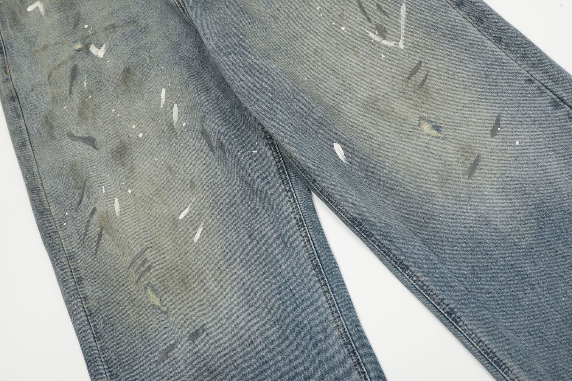 Japanese Brand × Jean American ink-splashed loose casual wide-leg gradient jeans Size US 32 / EU 48 - 6 Thumbnail
