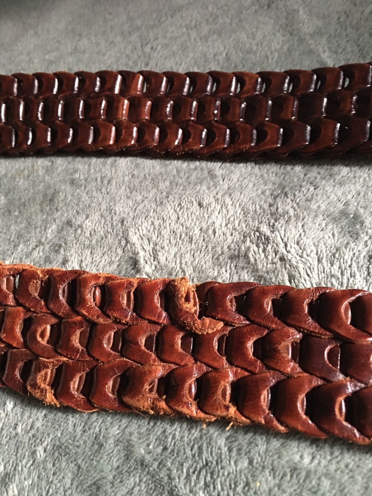 Moschino × Vintage MOSCHINO Jeans Vintage Brown Beaded Leather Italy Belt 80 Size 34 - 7 Thumbnail