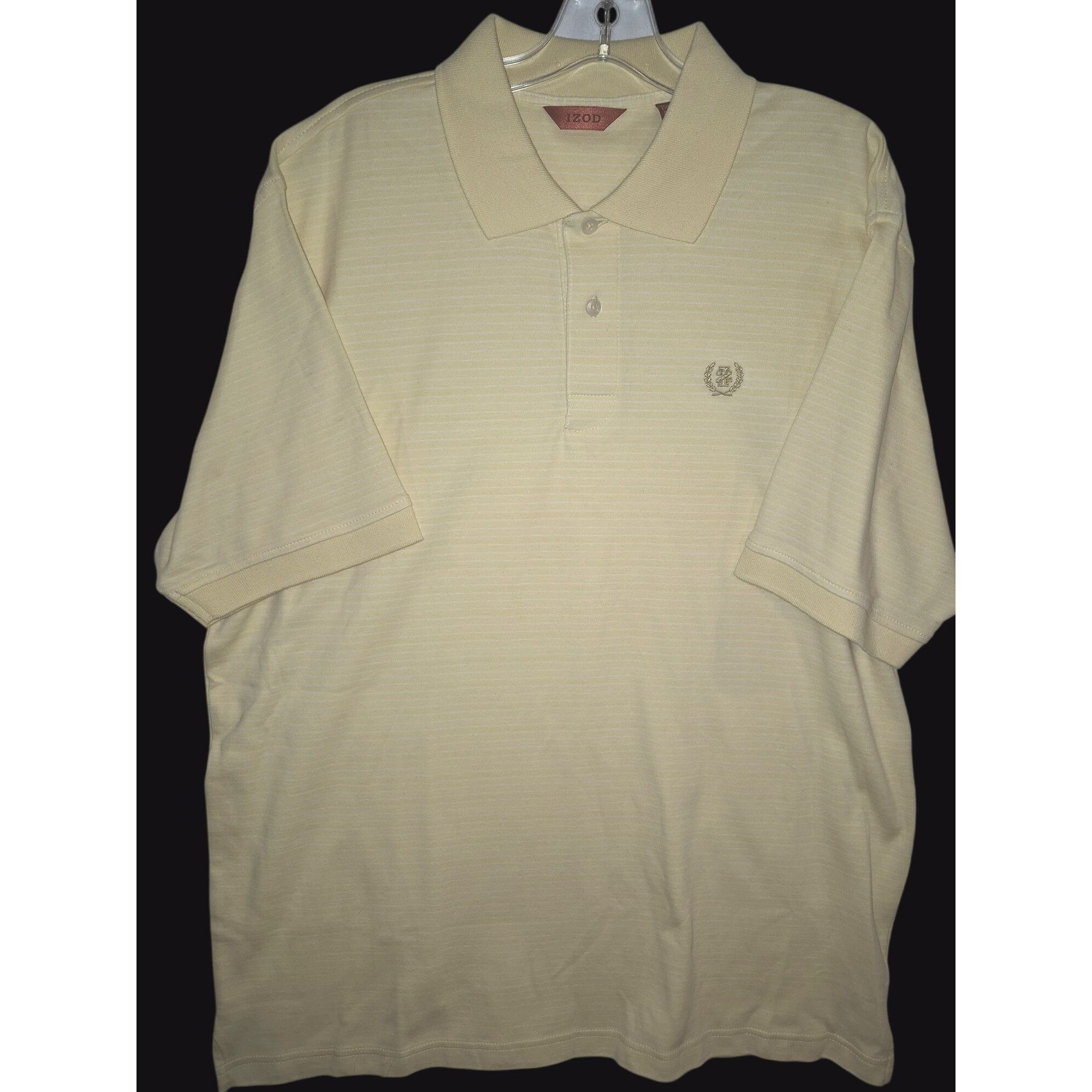 Izod Izod Mens Yellow Striped Polo Shirt Embroidered Logo Large Size US L / EU 52-54 / 3 - 1 Thumbnail