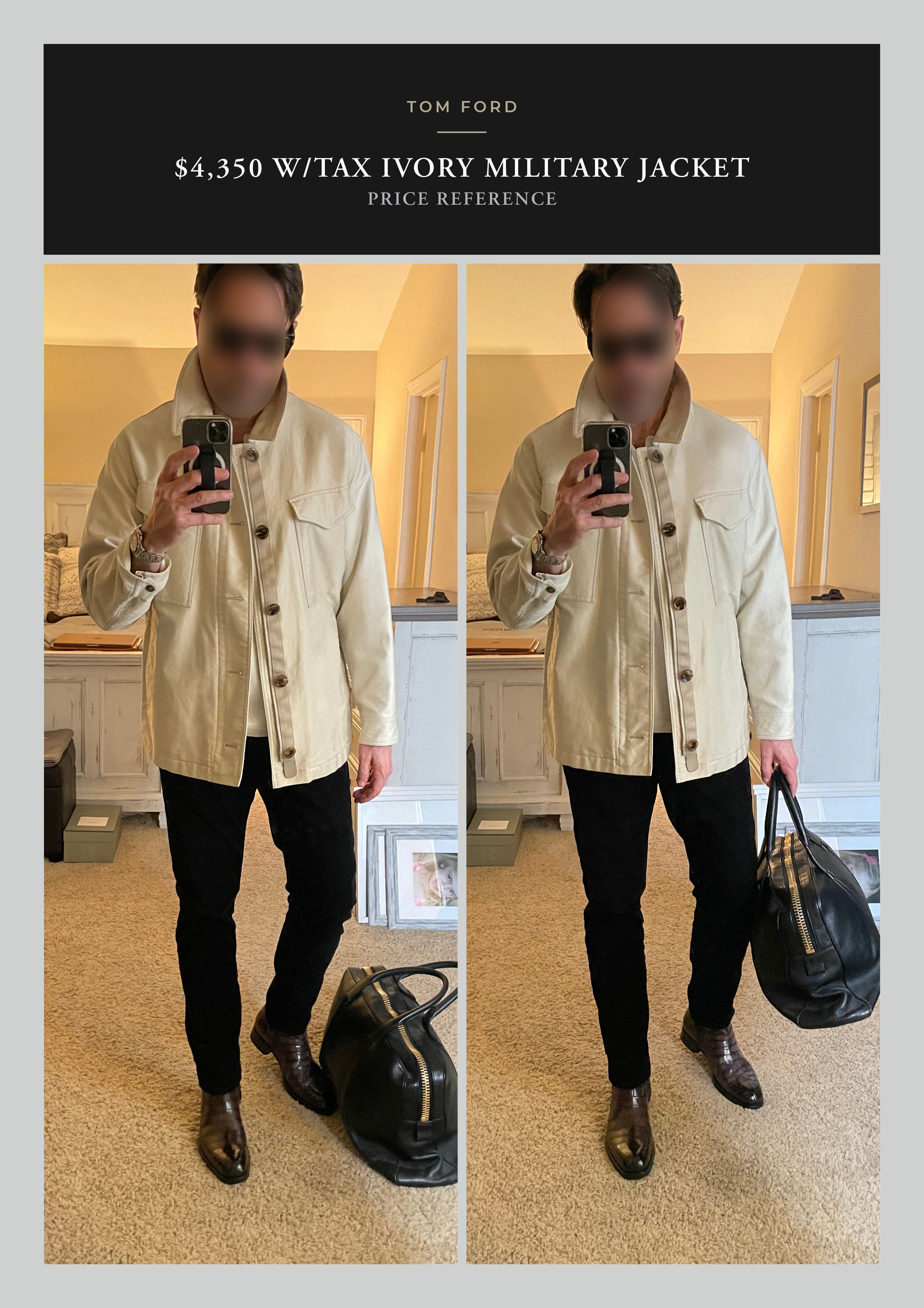 image of Tom Ford Fits 52It, Best Dressed $4,350 W/tax Ivory Field Jacket, Men's (Size XL)