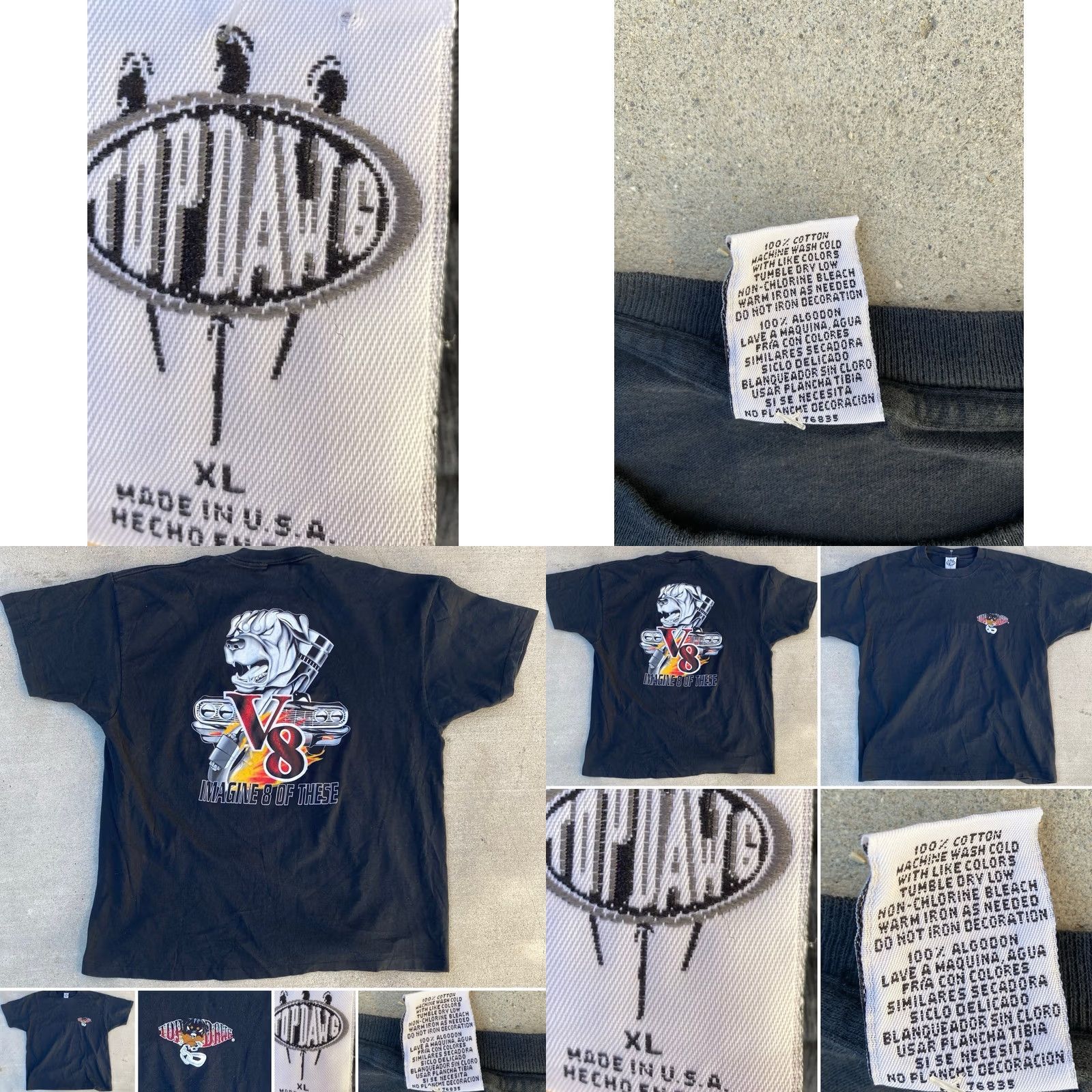 Vintage VINTAGE Top Dawg T-Shirt XL Black 90s Graphic Print Short Sleeve Mens Cotton Mid-to-Late 1990s Size US XL / EU 56 / 4 - 8 Thumbnail