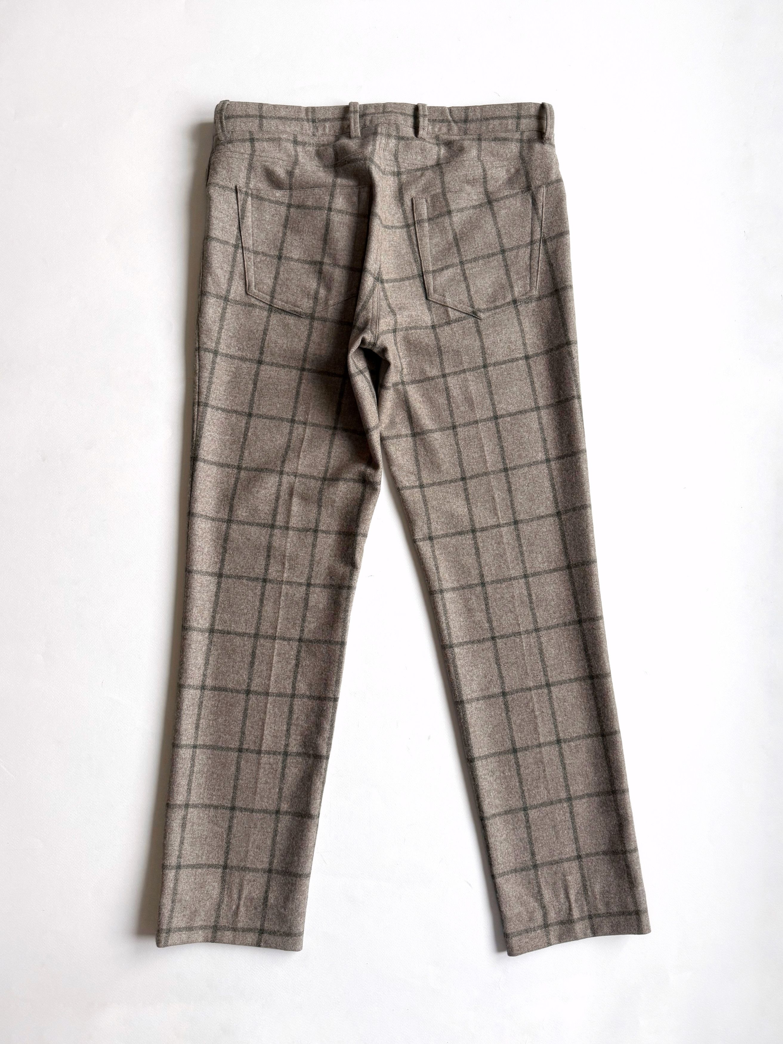 Other Men's Beige Wool Check Dress Casual Pants W30/S Size US 30 / EU 46 - 4 Thumbnail