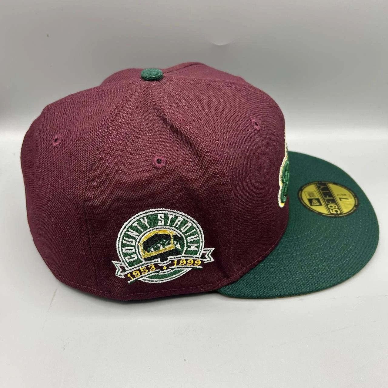 New Era Milwaukee Brewers Hat Men 7 7/8 Red Green MLB Fitted Cap New Size ONE SIZE - 7 Thumbnail